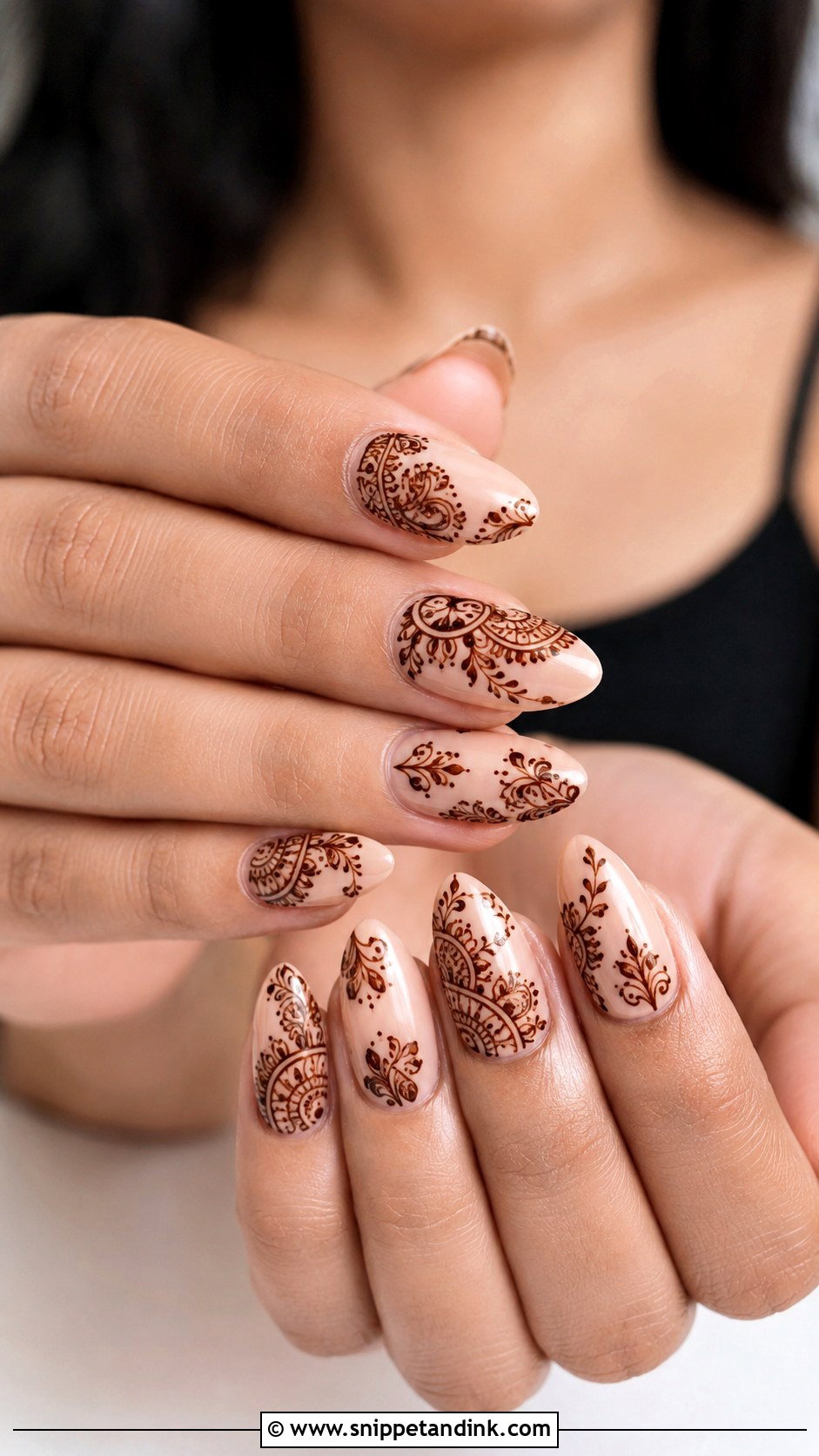 Mehndi Pattern Desi Wedding Nails - Snippet and Ink - 30 Desi Wedding Nails