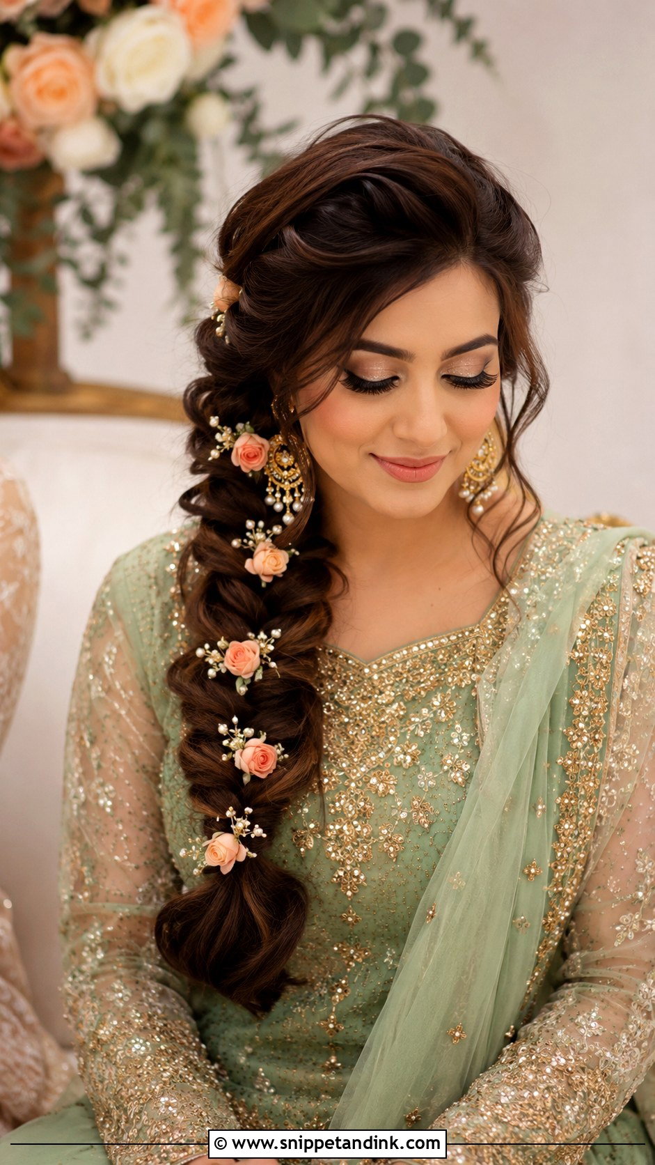 Mehndi Side Braid For Bride - Snippet and Ink - 15 Mendhi Hairstyles for Bride