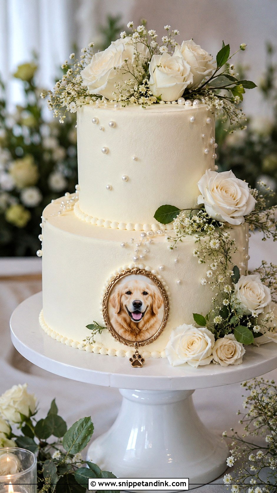 Memorial Pet Wedding Cake - Snippet and Ink - 20 Pets on Wedding Cake Ideas