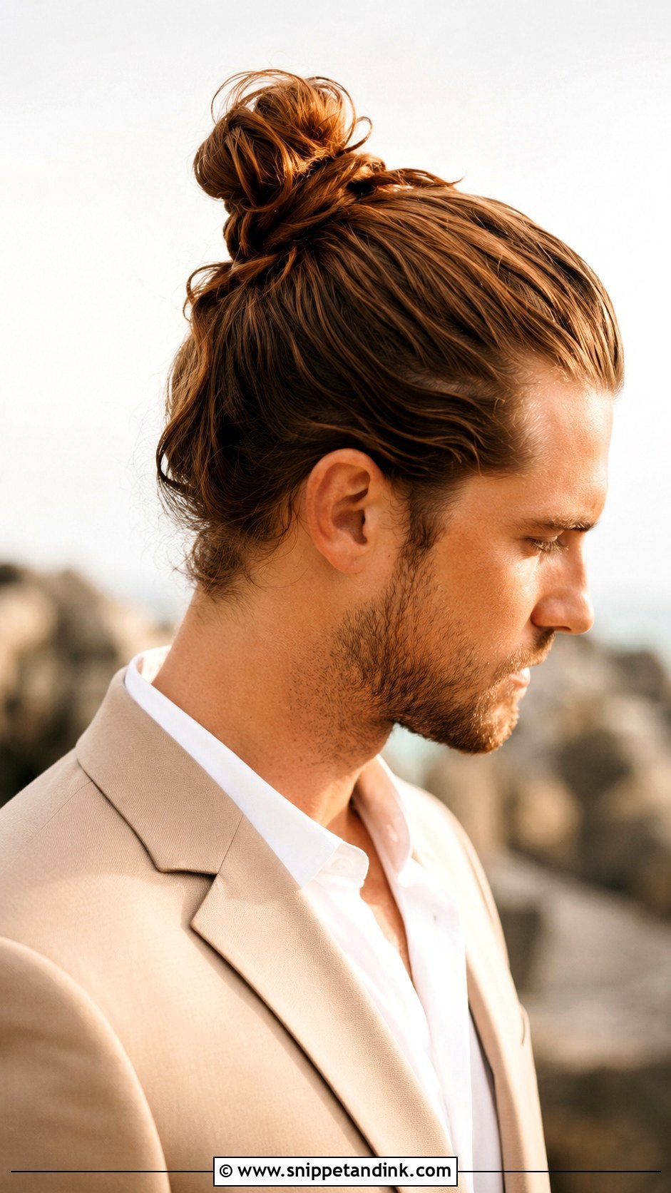 Men Long Hair Top Knot Wedding - Snippet and Ink - 15 Men Long Hair Wedding Ideas