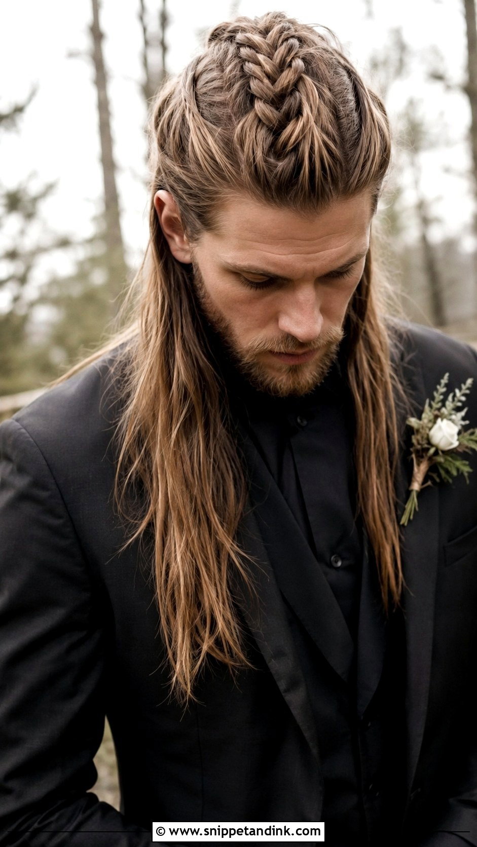 Men Long Hair Viking Braid Wedding - Snippet and Ink - 15 Men Long Hair Wedding Ideas