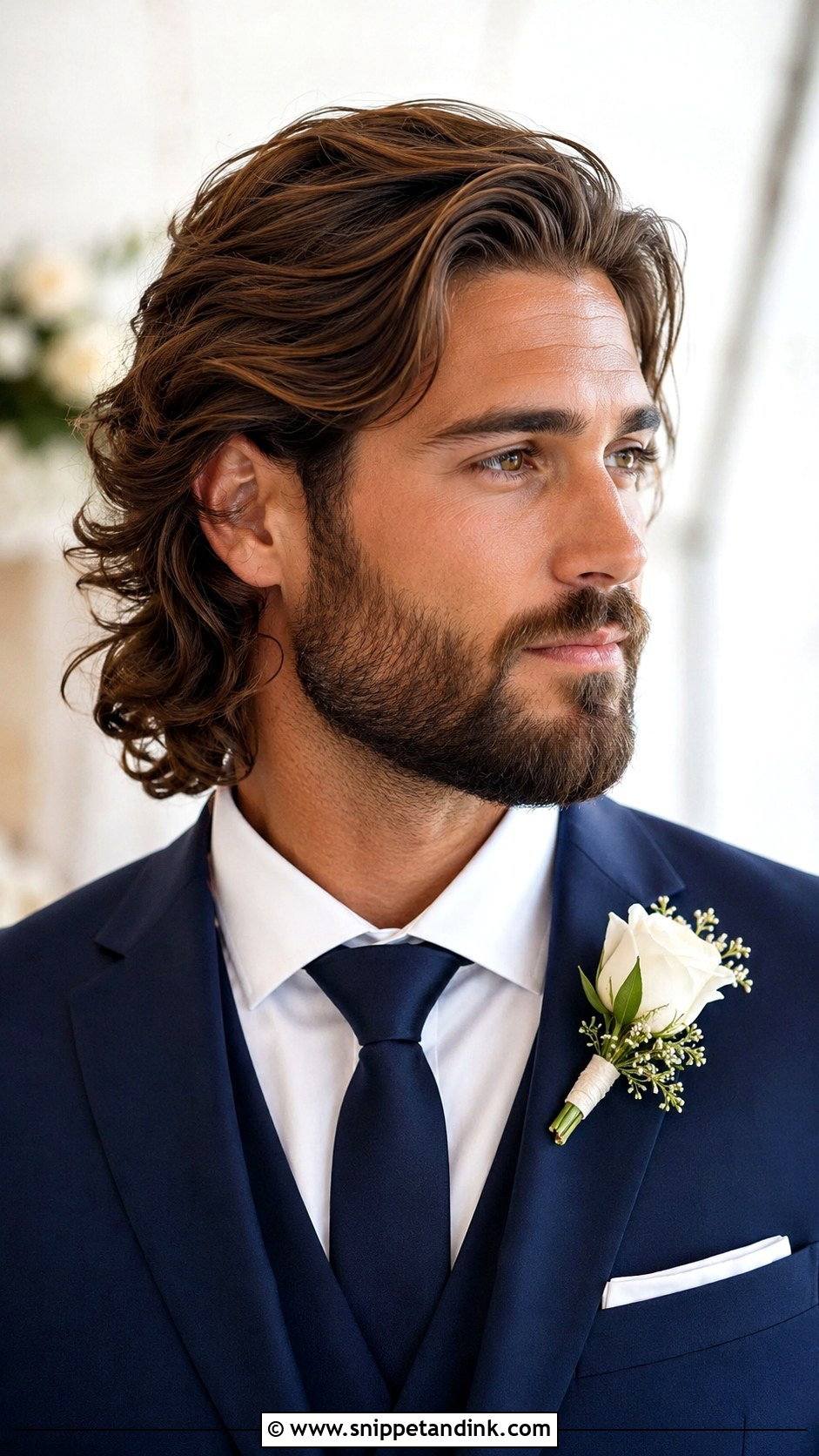 Men Long Hair With Beard Wedding - Snippet and Ink - 15 Men Long Hair Wedding Ideas