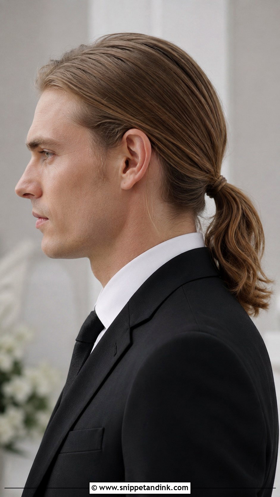Men Low Ponytail Wedding - Snippet and Ink - 15 Men Long Hair Wedding Ideas