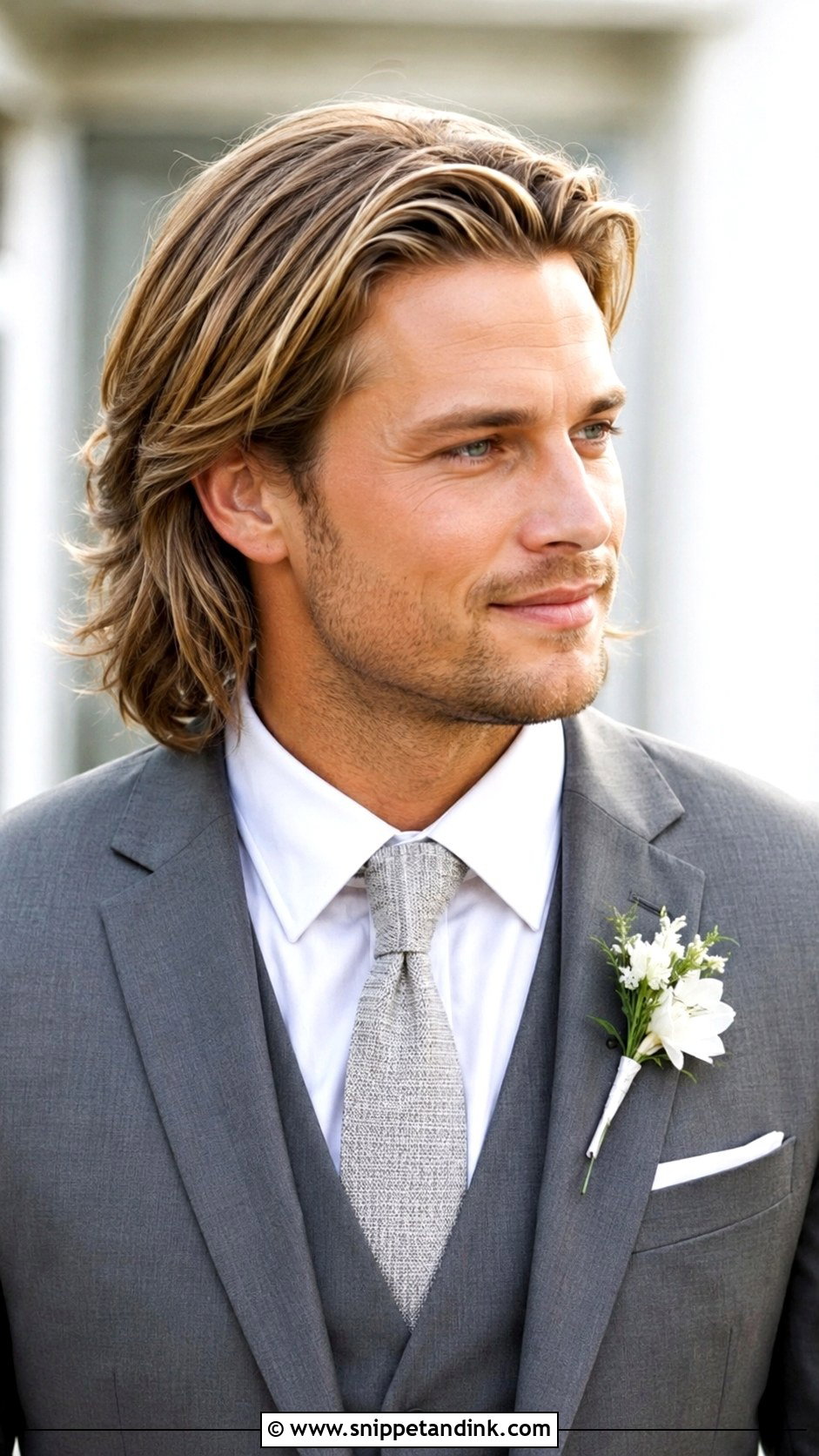 Men Shoulder Length Hair Wedding - Snippet and Ink - 15 Men Long Hair Wedding Ideas