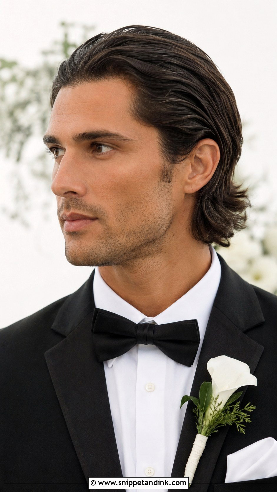 Men Slick Back Long Hair Wedding - Snippet and Ink - 15 Men Long Hair Wedding Ideas