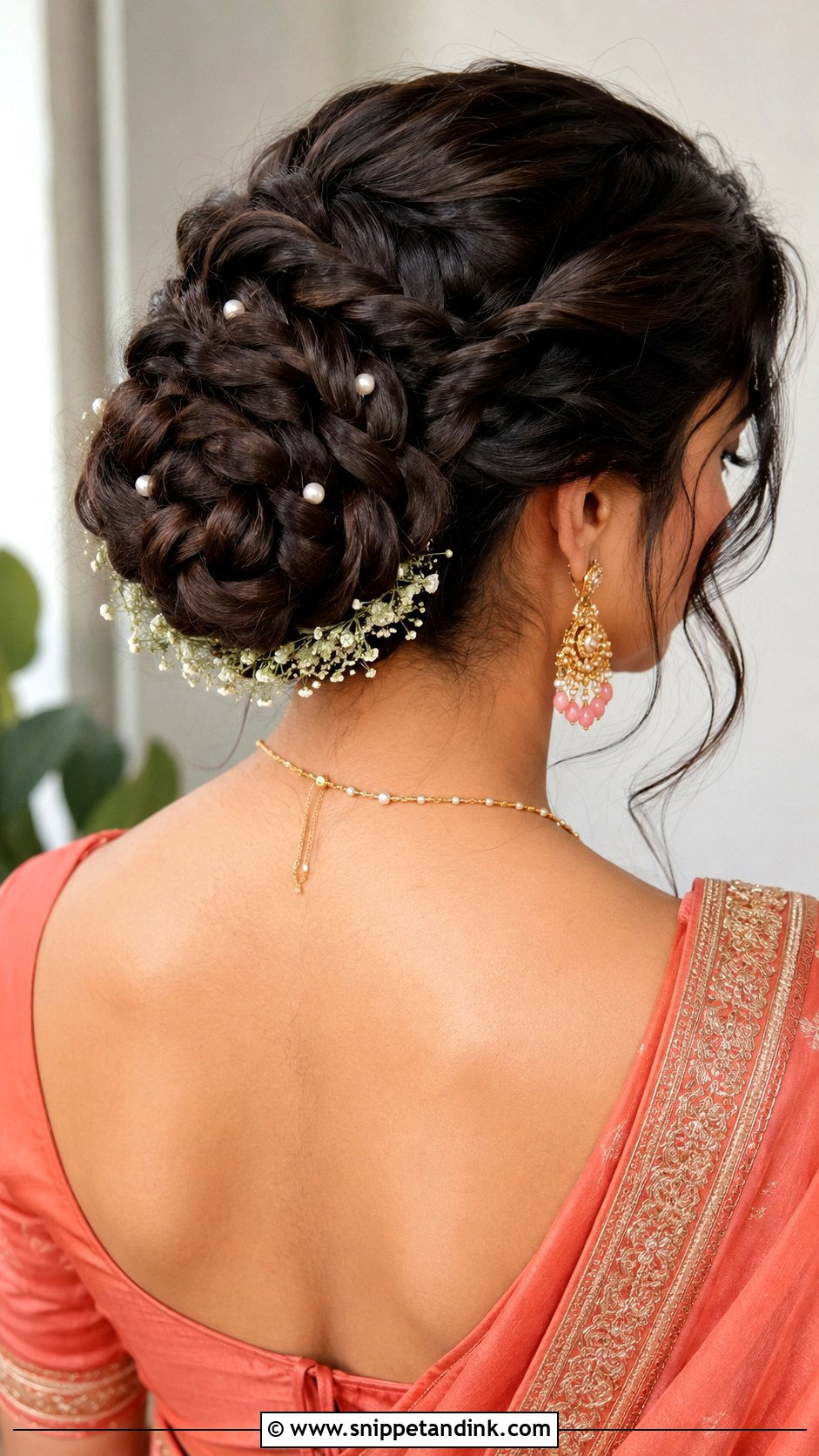 Mendhi Braided Bun - Snippet and Ink - 20 Mendhi Bridesmaid Hairstyles