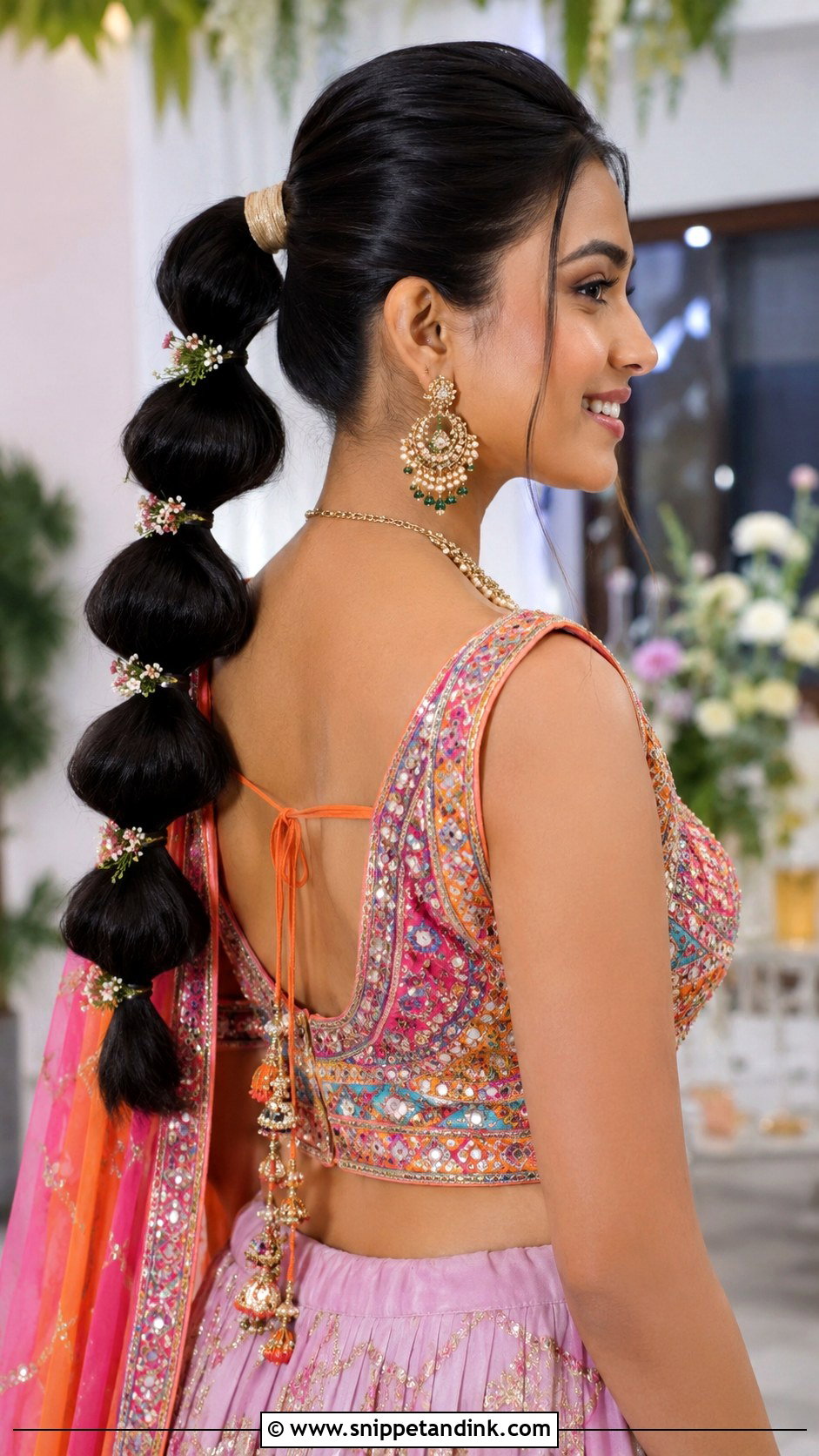 Mendhi Bubble Ponytail - Snippet and Ink - 20 Mendhi Bridesmaid Hairstyles