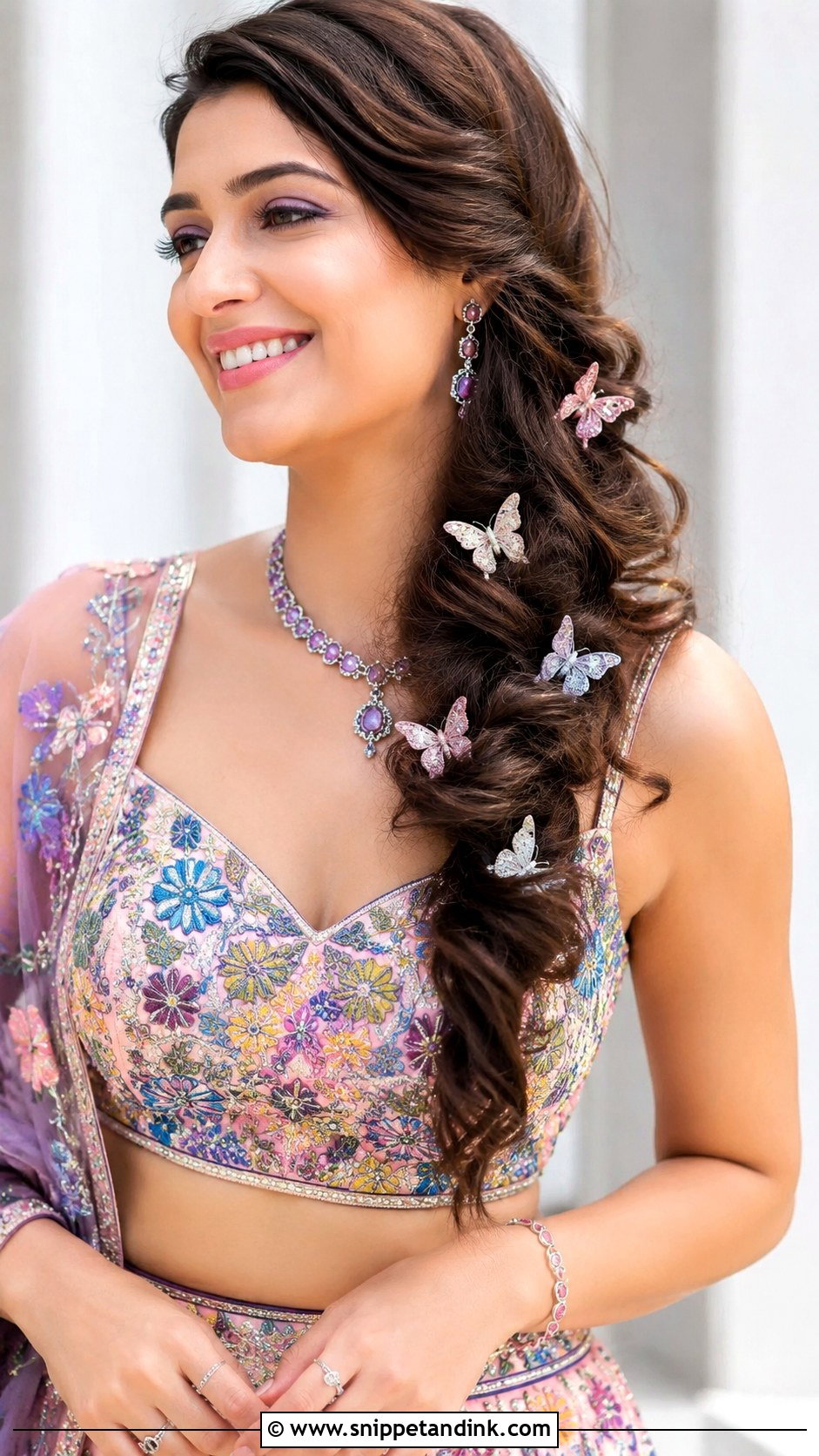 Mermaid Braid With Butterflies - Snippet and Ink - 20 Indian Hairstyles for Marriage Function