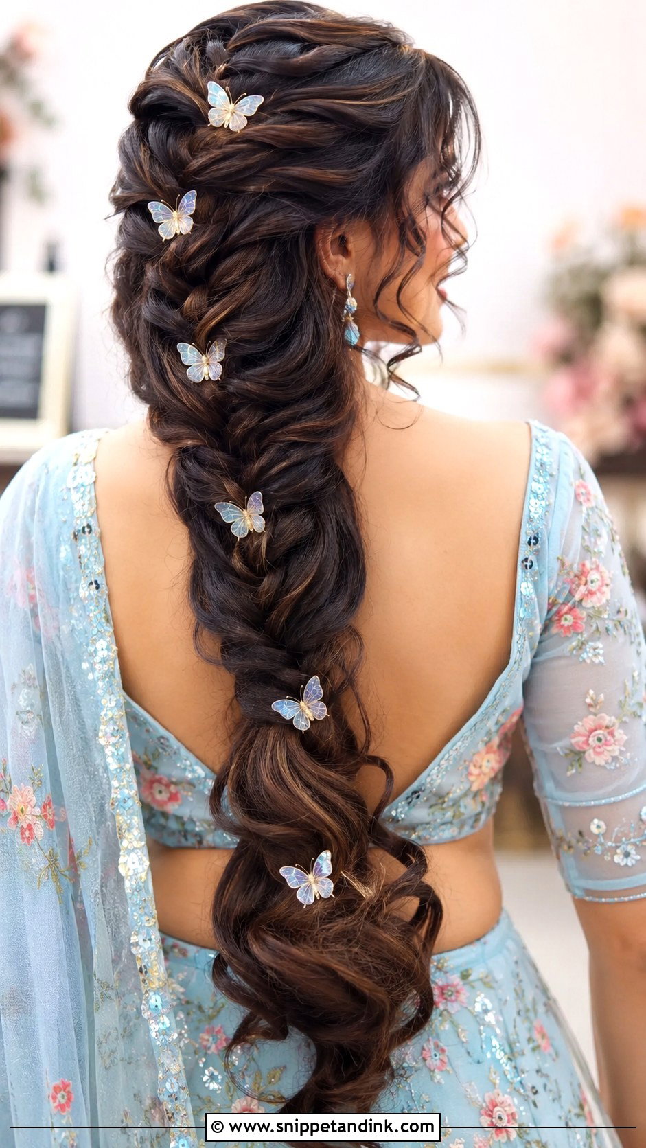 Mermaid Braid With Butterflies - Snippet and Ink - 30 Indian Wedding Hairstyles