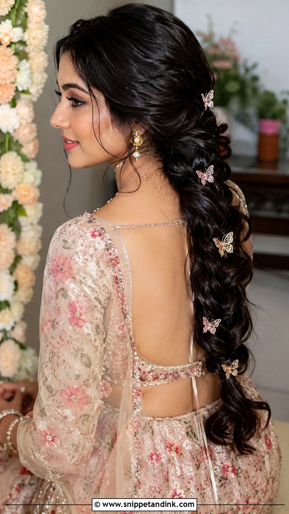 Mermaid Braid With Butterflies - Snippet and Ink - 20 Indian Hair Styles for Weddings