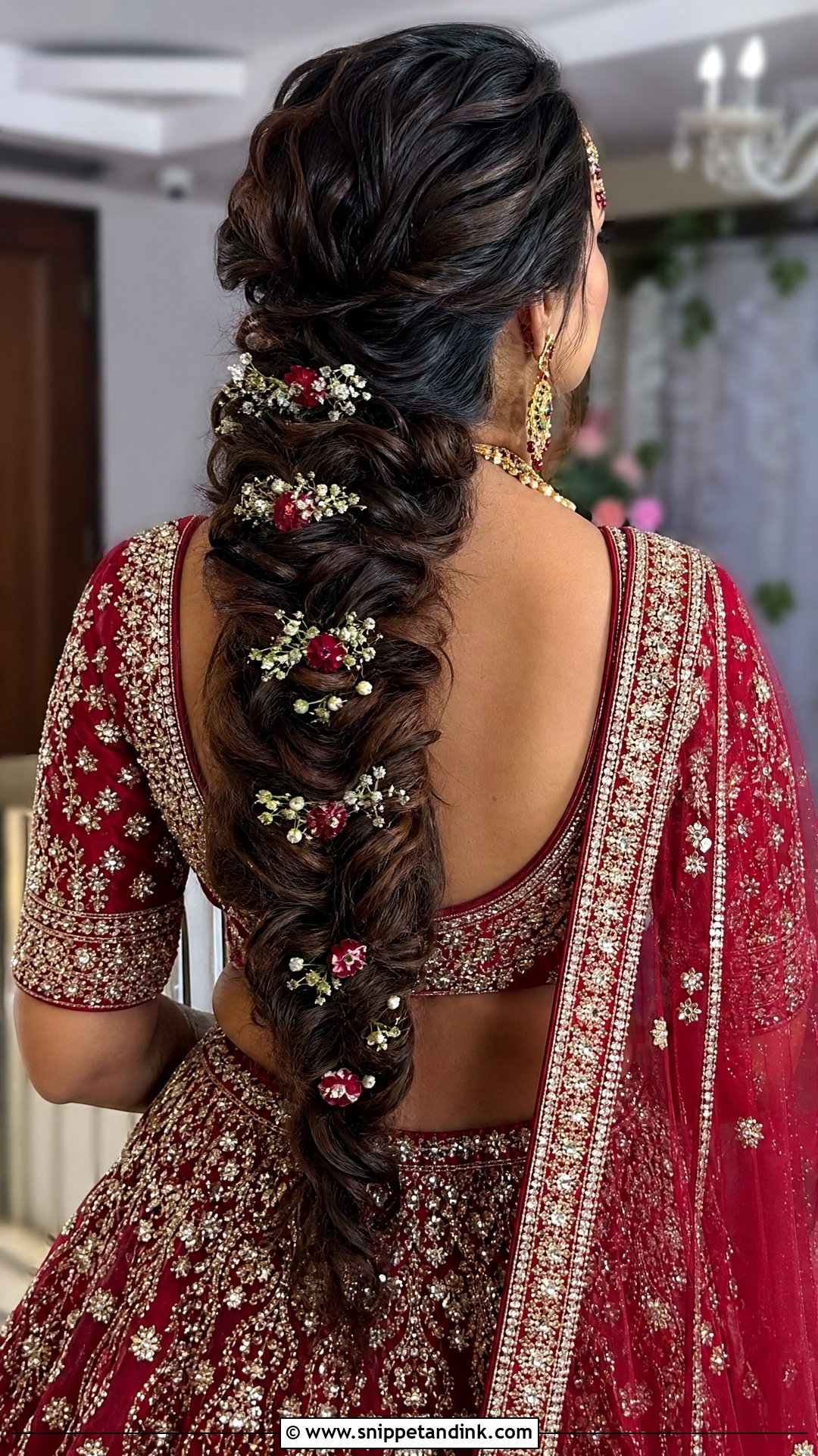 Mermaid Braid with Flowers - Snippet and Ink - 20 Indian Hairstyles for Bridal