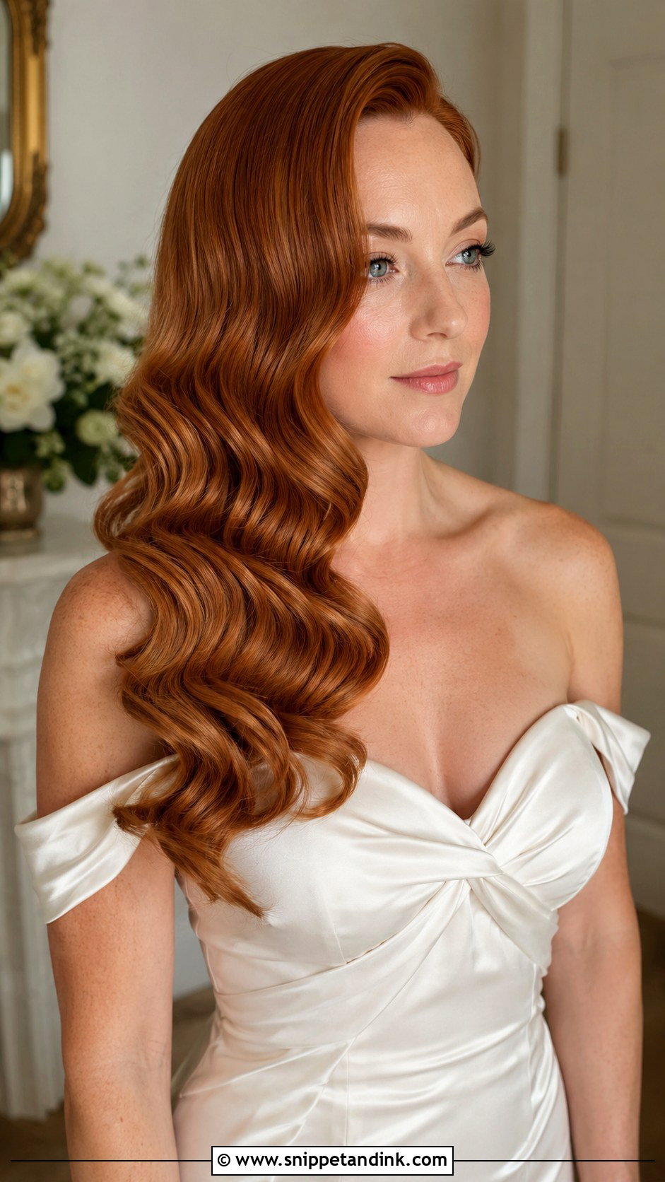 Mermaid Bridal Hair With Hollywood Waves - Snippet and Ink - 15 Mermaid Bridal Hair Ideas