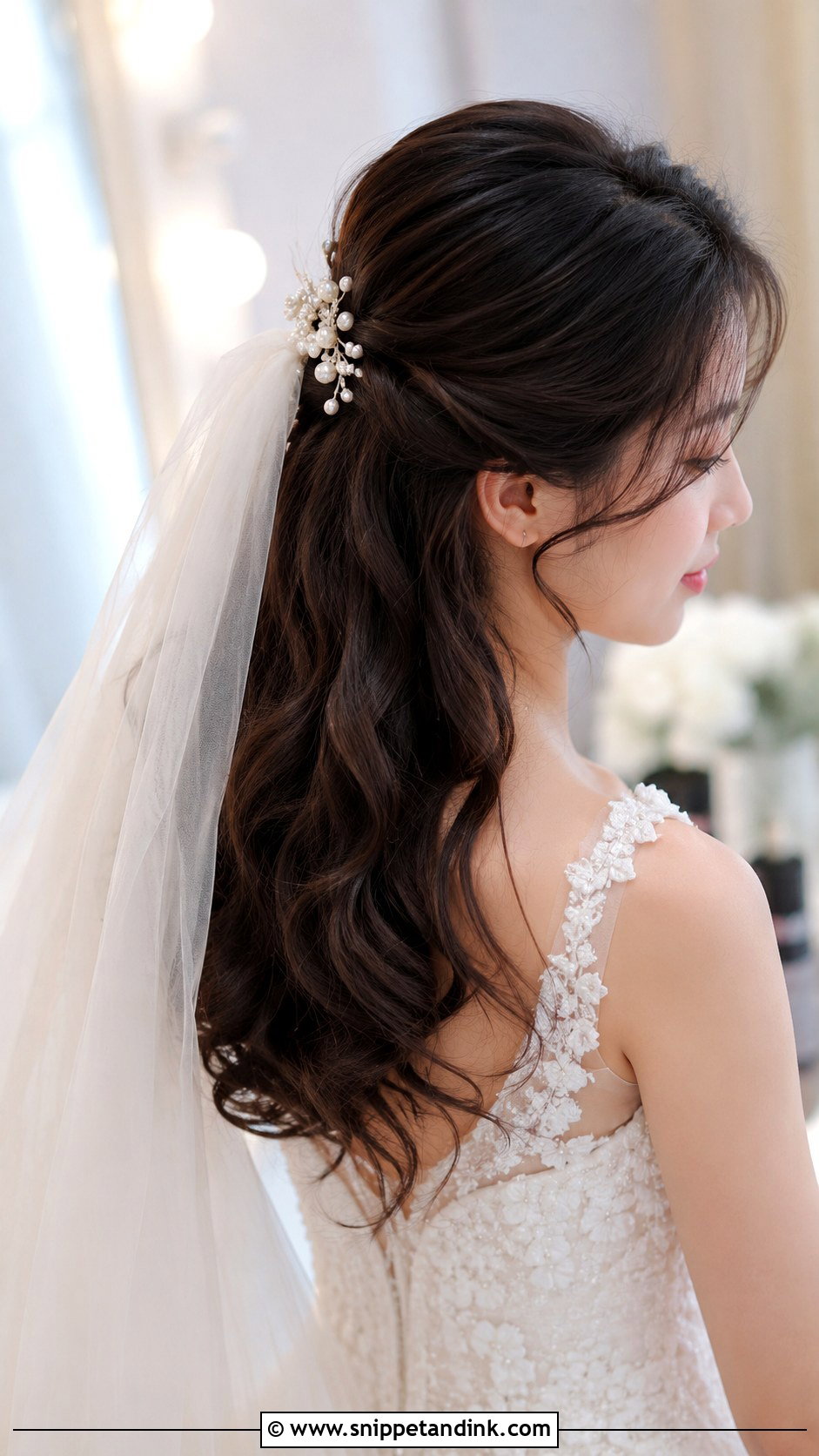 Mermaid Bridal Hair With Veil - Snippet and Ink - 15 Mermaid Bridal Hair Ideas