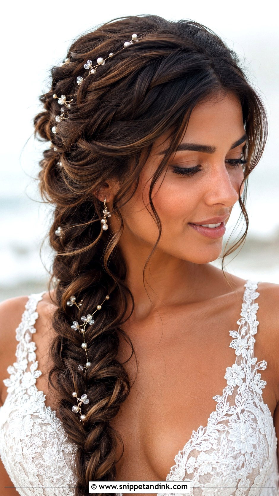 Mermaid Bridal Hair With Waterfall Braid - Snippet and Ink - 15 Mermaid Bridal Hair Ideas