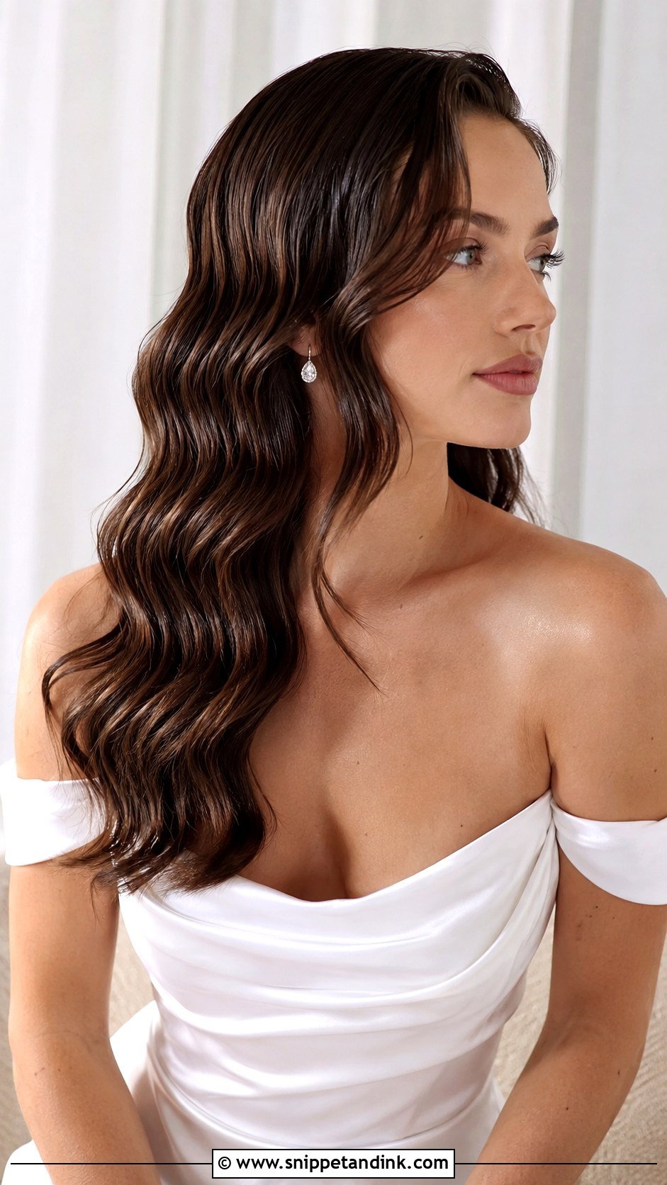 Mermaid Bridal Hair With Wet Look Waves - Snippet and Ink - 15 Mermaid Bridal Hair Ideas