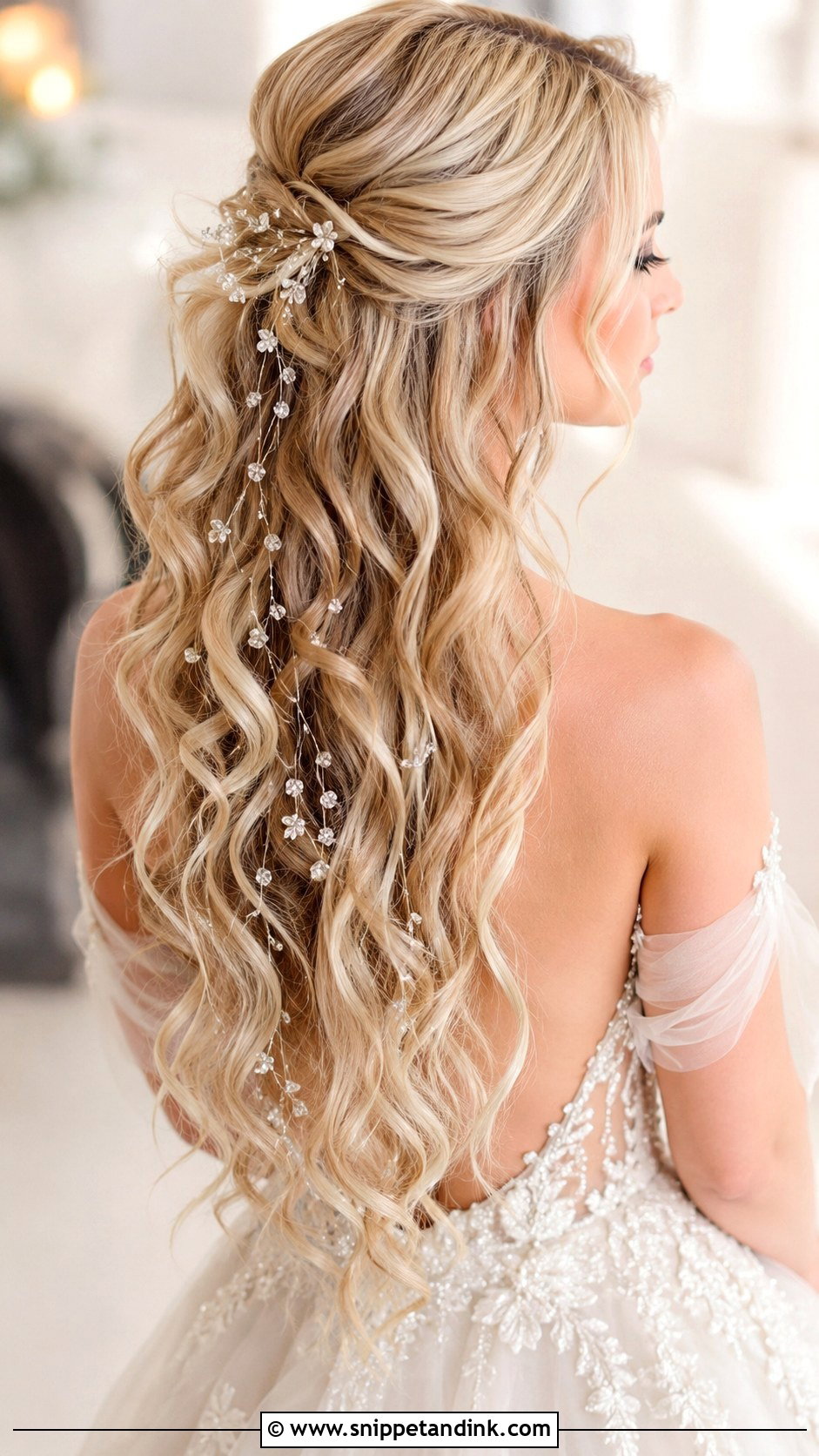 Mermaid Waves With Hair Jewelry - Snippet and Ink - 25 Fairytale Wedding Hair Ideas