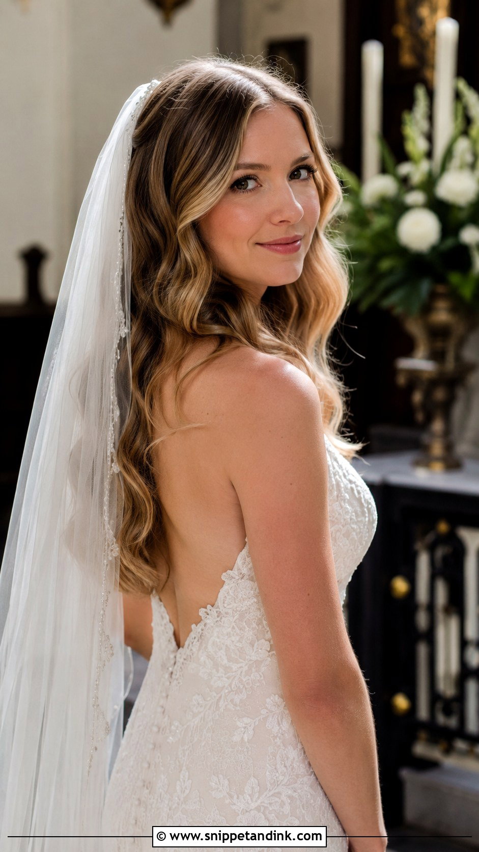 Mermaid Waves With Veil - Snippet and Ink - 20 Mermaid Wedding Hair Ideas