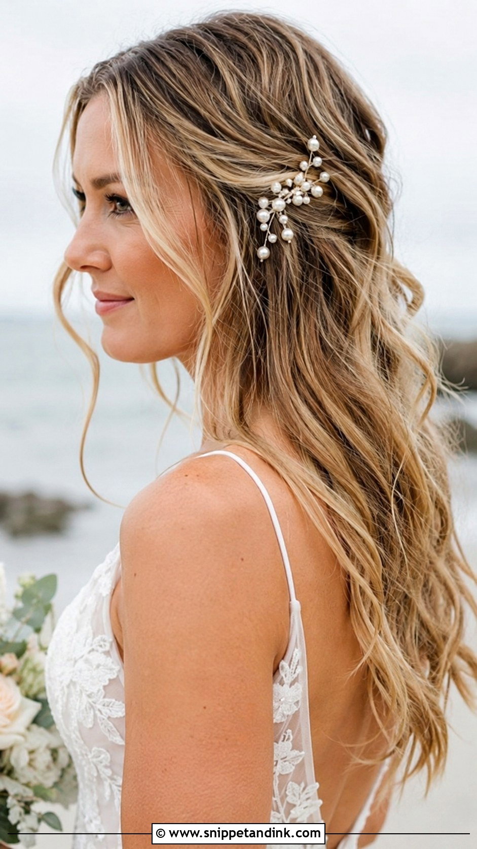 Messy Beach Waves Bridal Hair - Snippet and Ink - 20 Beach Waves Bridal Hair