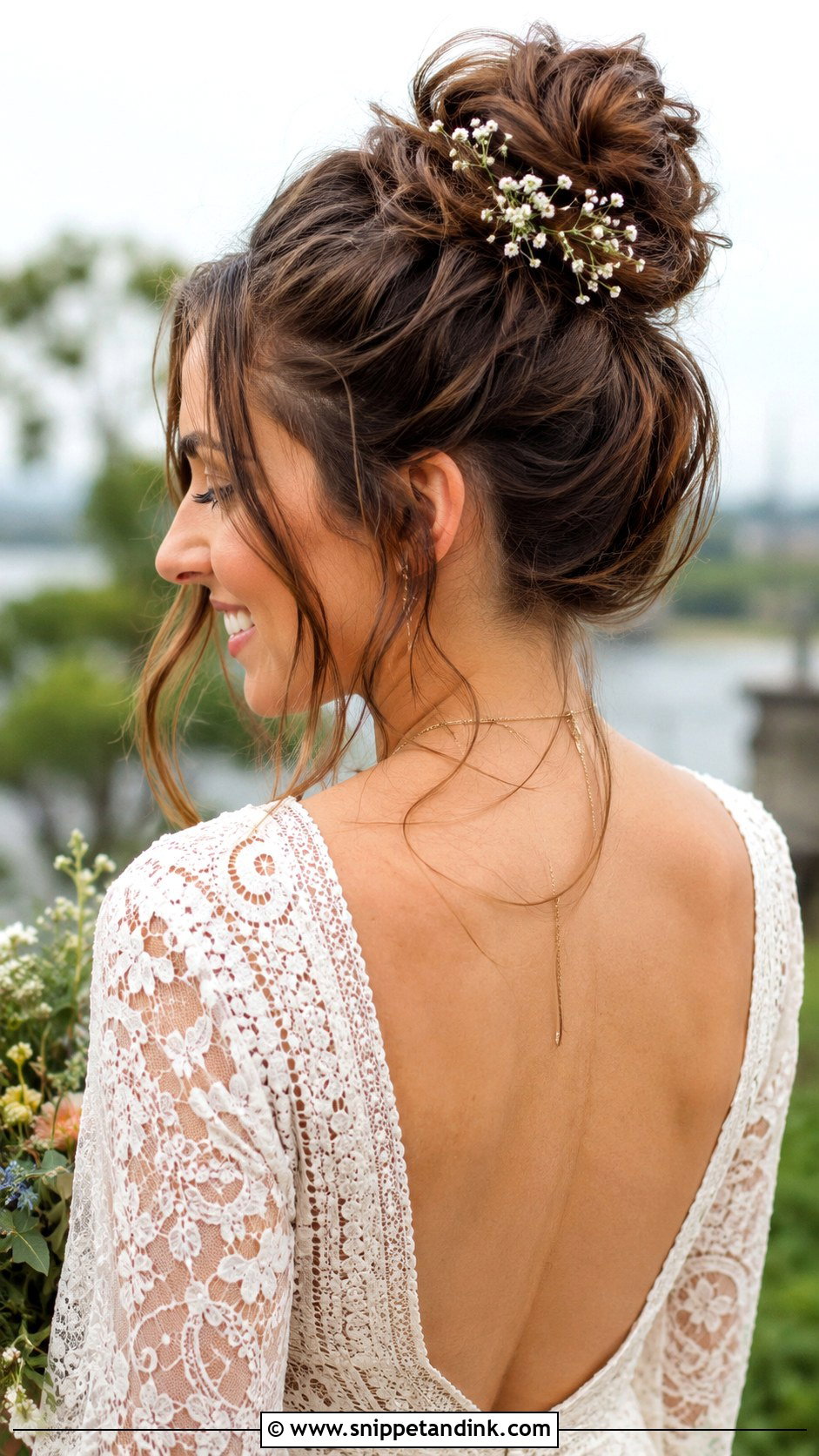 Messy Boho Bun for Wedding - Snippet and Ink - 20 Hair Idea for Wedding Ideas