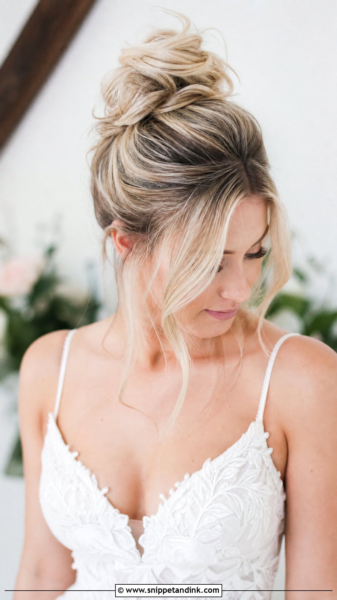 Messy Boho Top Knot - Snippet and Ink - 20 Hair Styles for Marriage