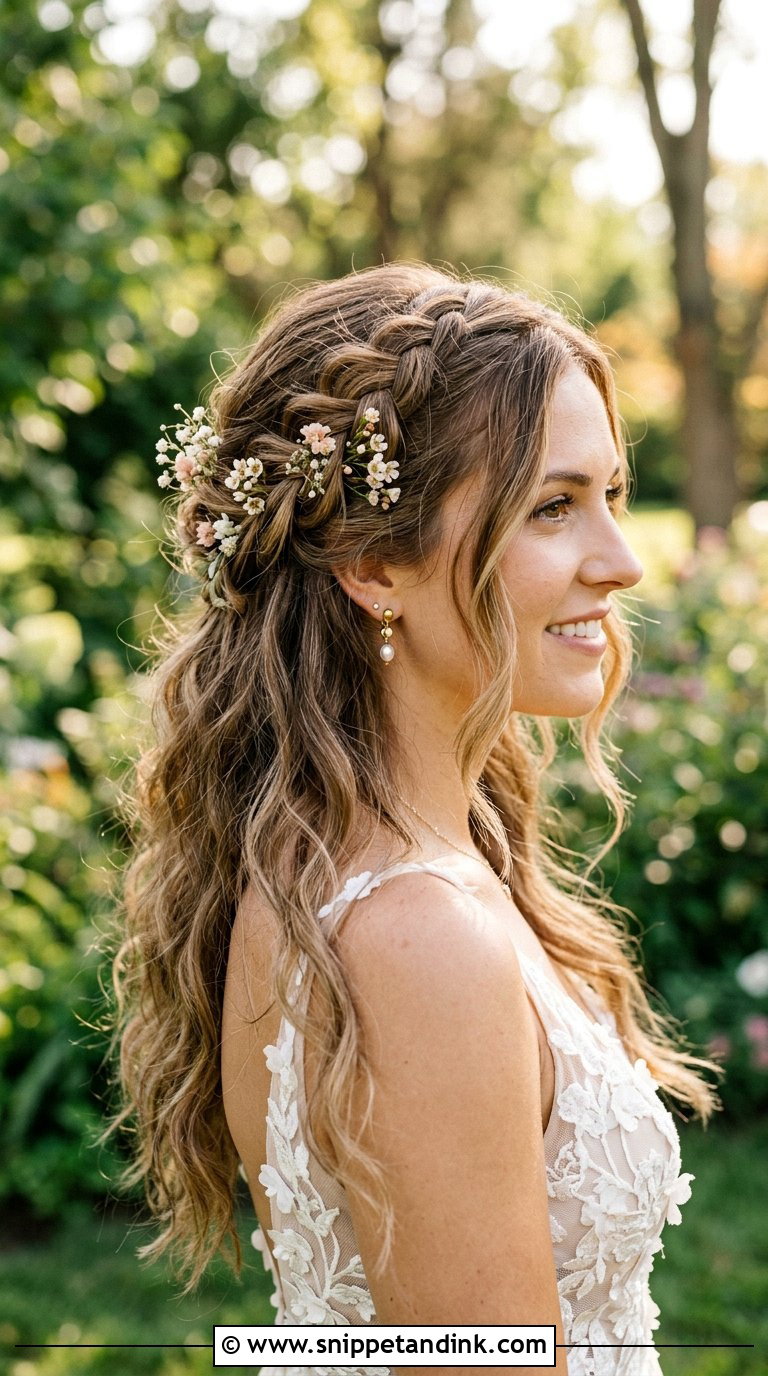 Messy Braid Half Up Half Down Hair - Snippet and Ink - 20 Braided Half-Up Half-Down Wedding Hair Ideas