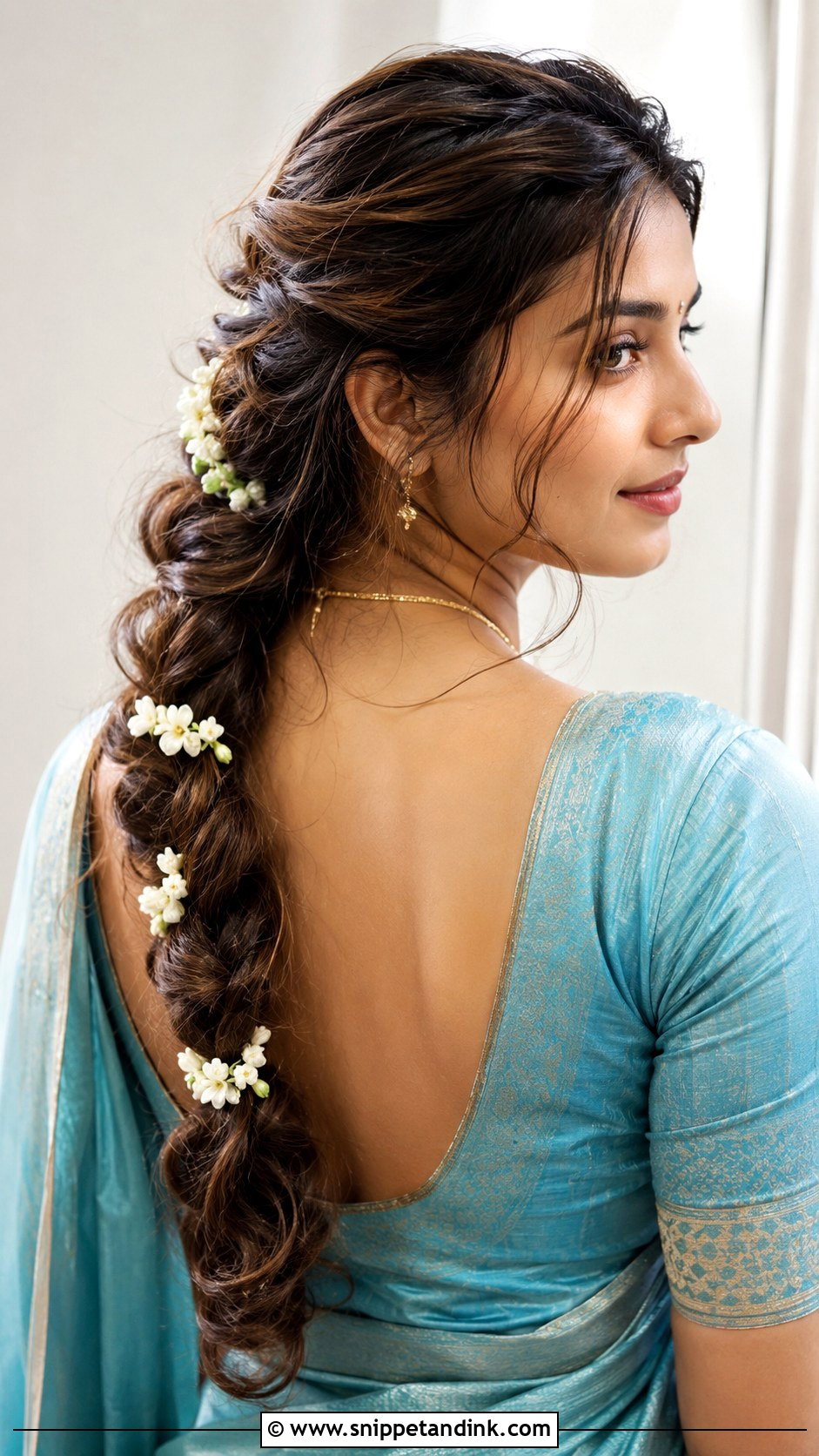 Messy Braid With Loose Tendrils - Snippet and Ink - 25 South Indian Wedding Braids Hairstyles