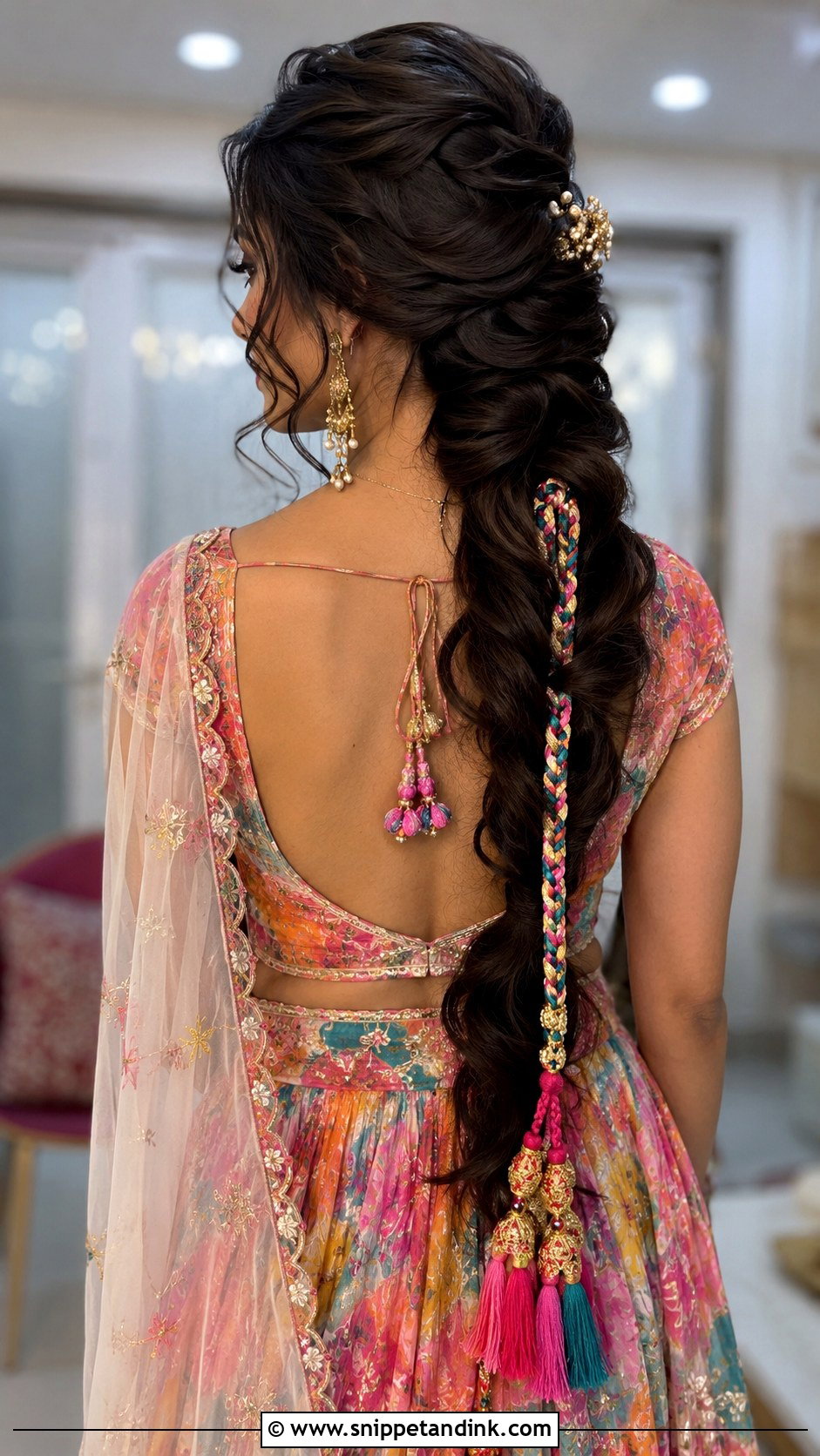 Messy Braid With Paranda For Indian Wedding - Snippet and Ink - 15 Messy Hair Braids for Indian Wedding