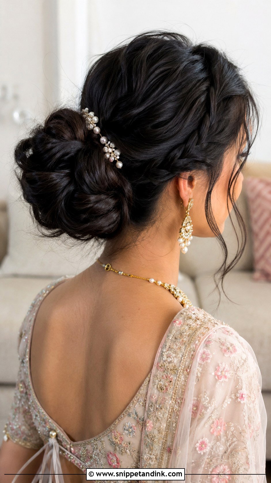 Messy Braided Bun - Snippet and Ink - 20 Messy Hairstyles for Indian Wedding