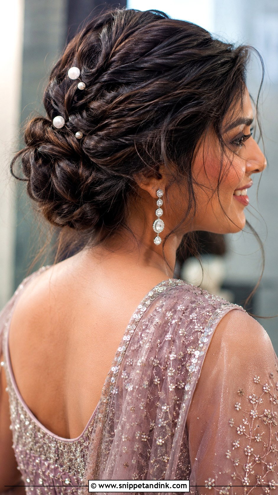 Messy Braided Bun - Snippet and Ink - 25 Indian Wedding Hairstyles for Long Hair