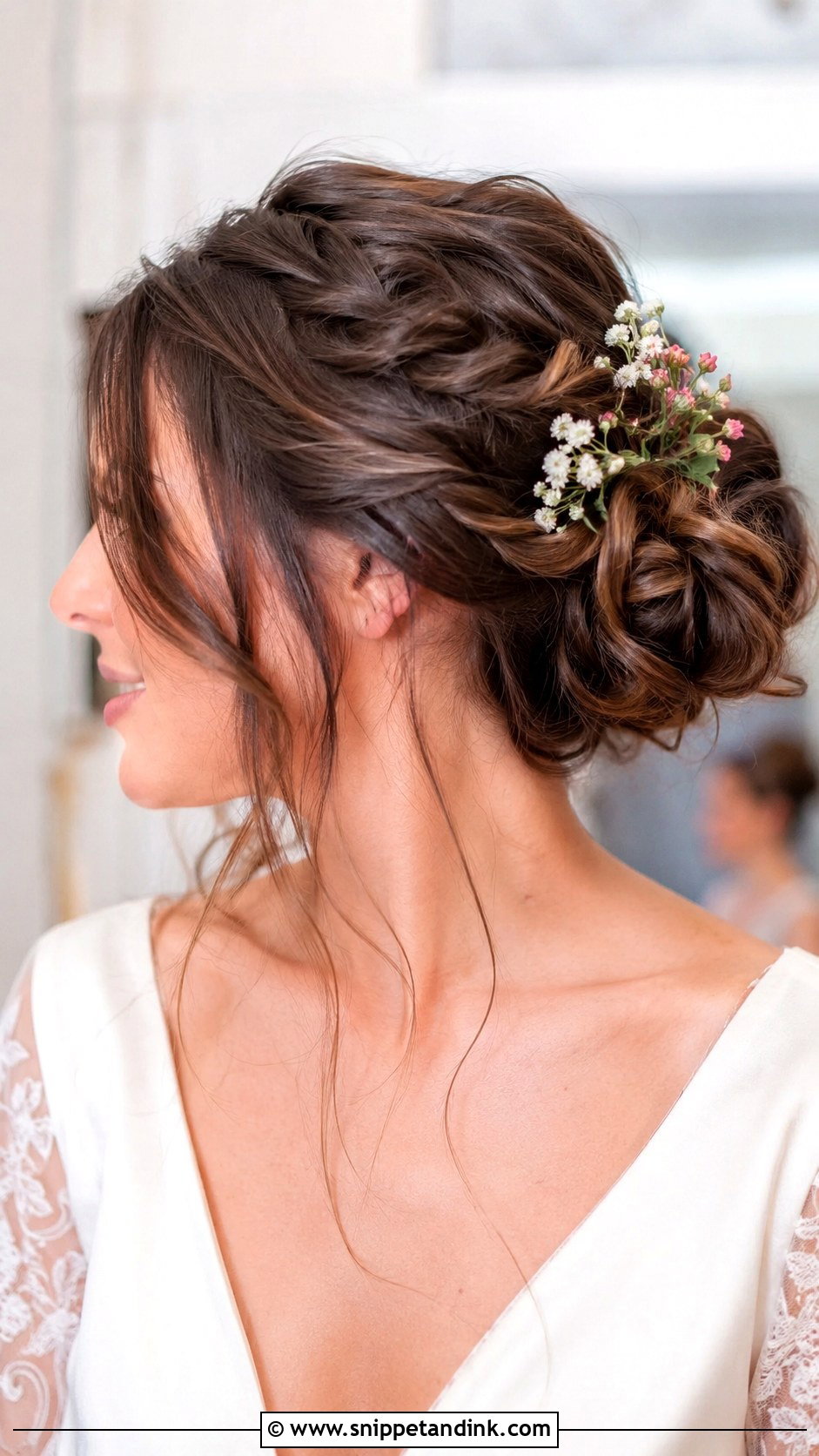 Messy Braided Bun - Snippet and Ink - 30 Hairstyles for Engagement Bride