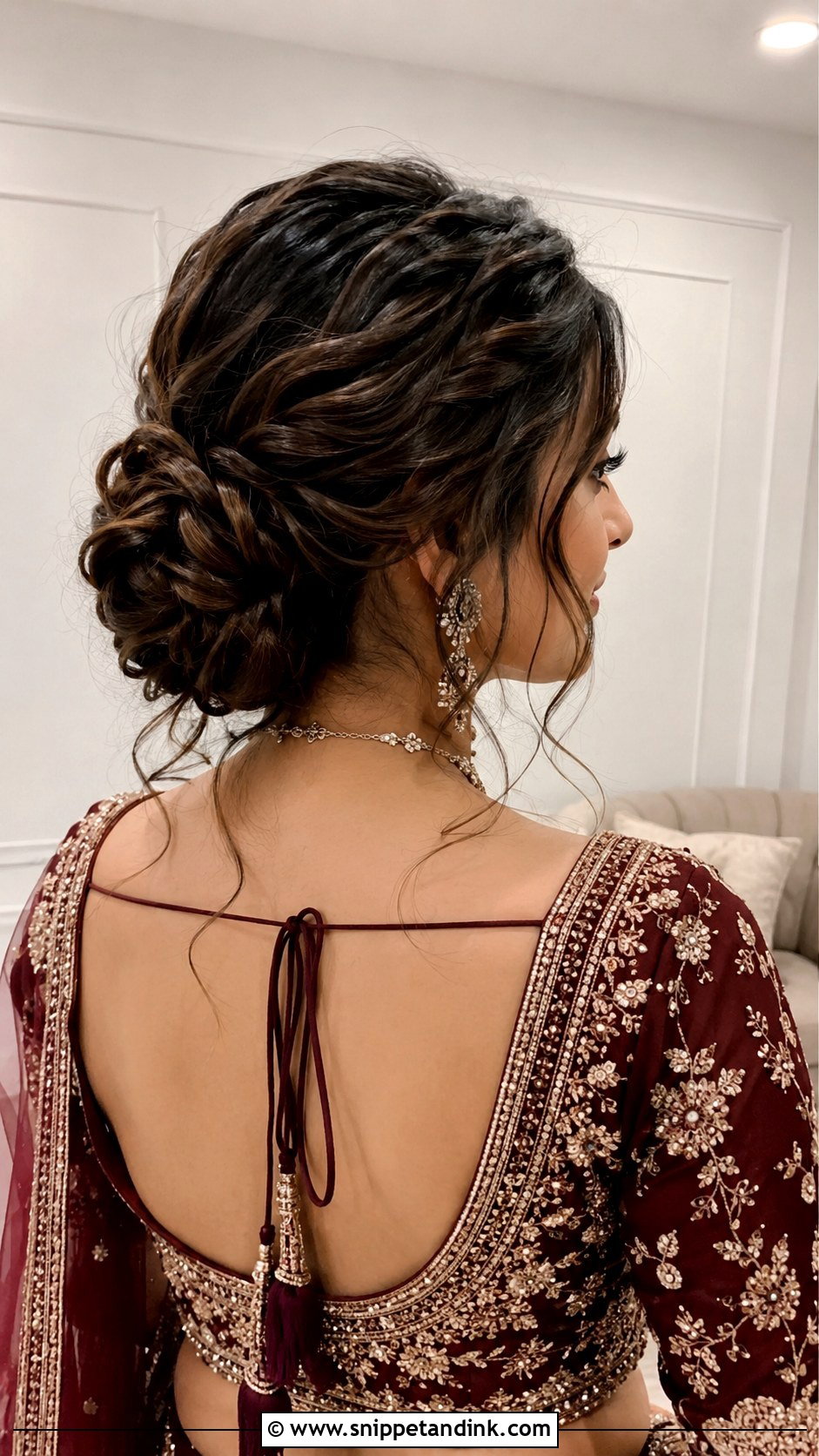Messy Braided Bun - Snippet and Ink - 35 Indian Wedding Bridal Hairstyle Ideas