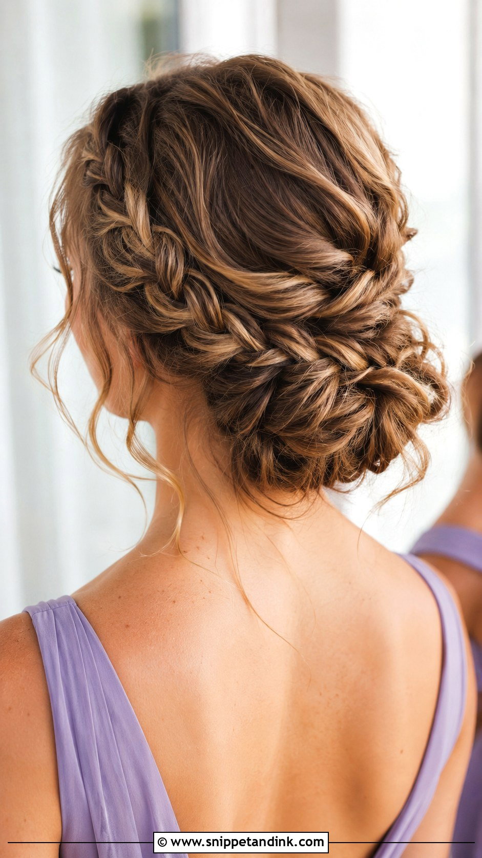 Messy Braided Bun Bridesmaid Hair - Snippet and Ink - 20 Messy Bun Bridesmaid Ideas