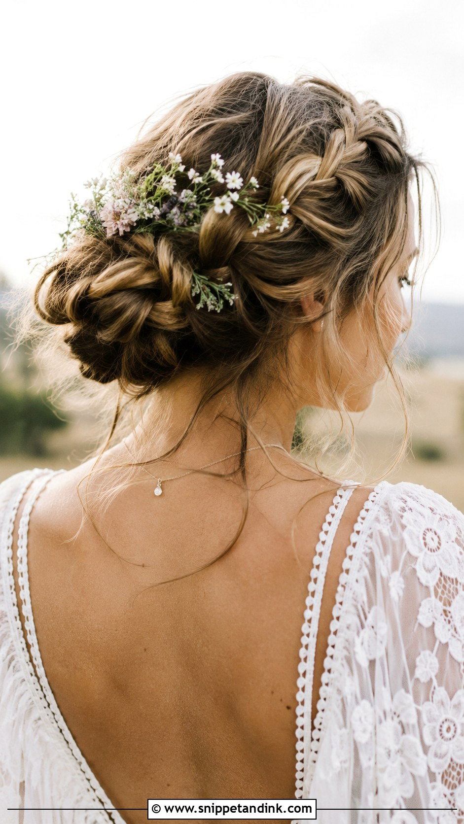 Messy Braided Bun for Boho Brides - Snippet and Ink - 25 Bridal Braided Hairstyles