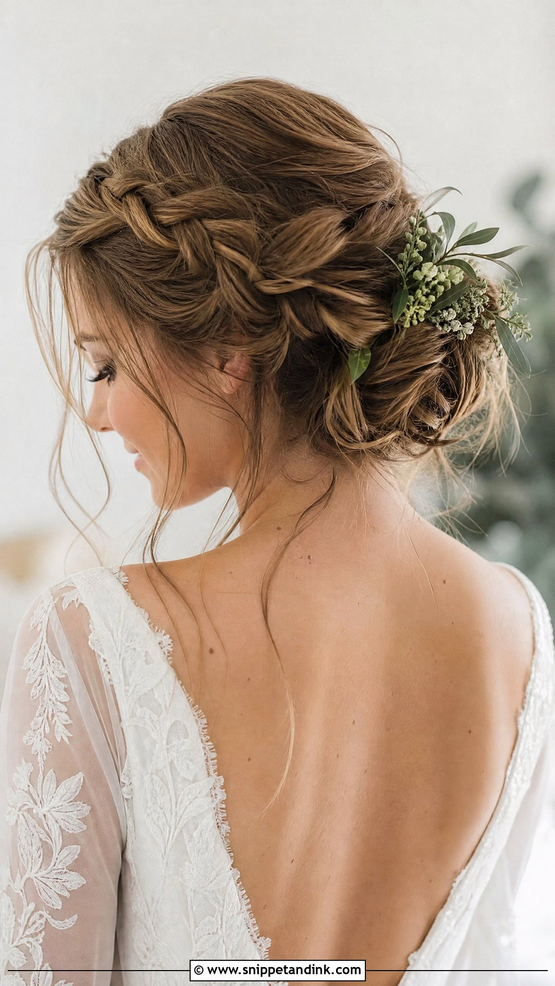 Messy Braided Bun for a Relaxed Bride - Snippet and Ink - 20 Brides with Braids