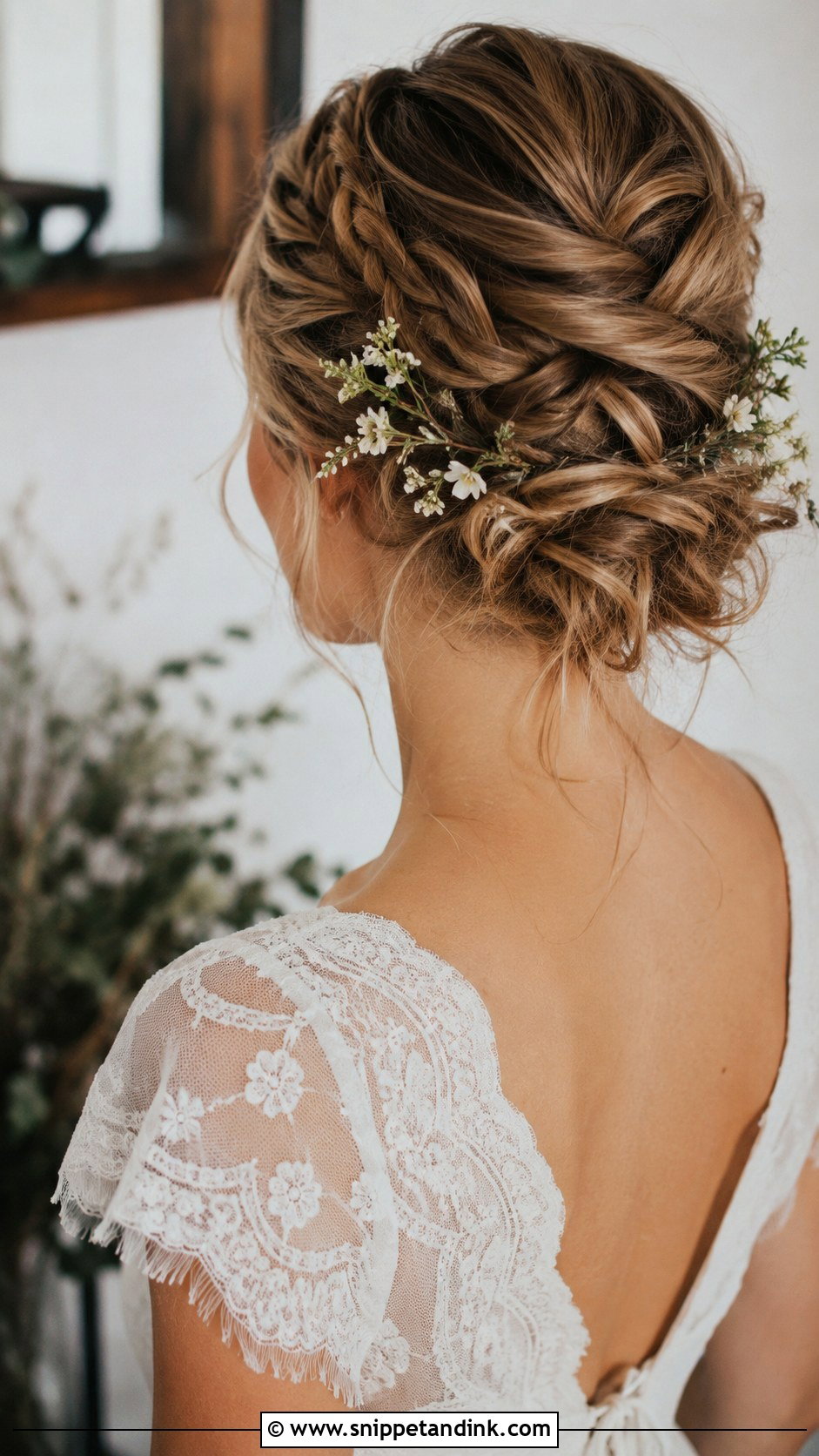 Messy Braided Bun - Snippet and Ink - 20 Bridal Updo with Braid Ideas