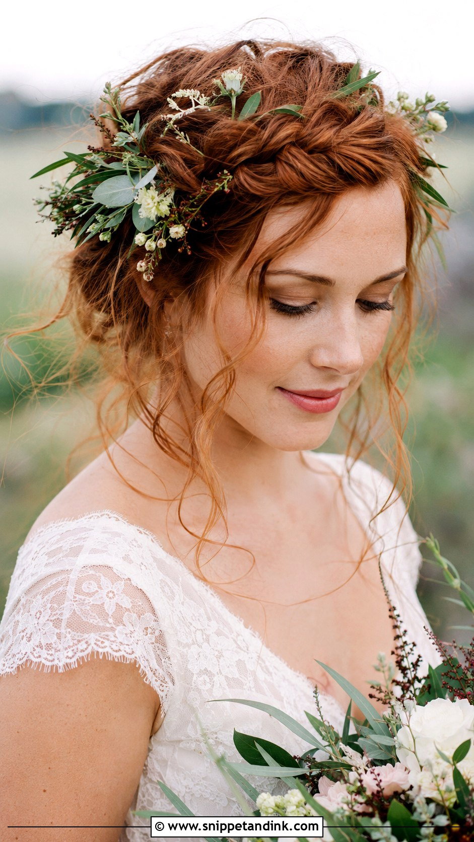 Messy Braided Crown Wedding Hair - Snippet and Ink - 20 Messy Bridal Hair Ideas