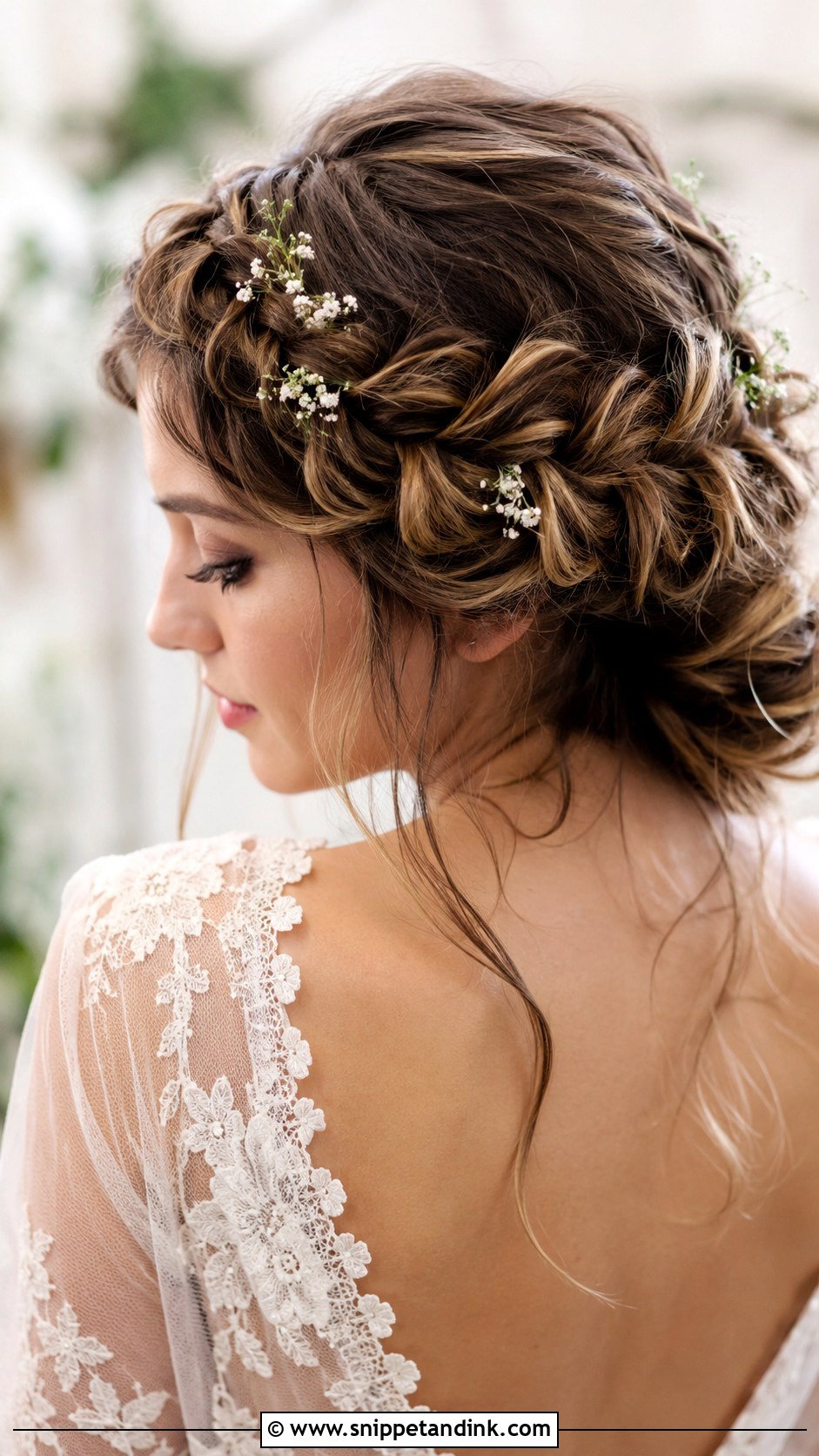 Messy Braided Crown for Brides - Snippet and Ink - 25 Messy Wedding Hair Ideas