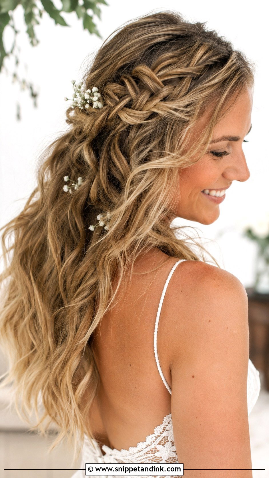 Messy Braided Half Up Look - Snippet and Ink - 20 Bridal Braid Hairstyle Ideas
