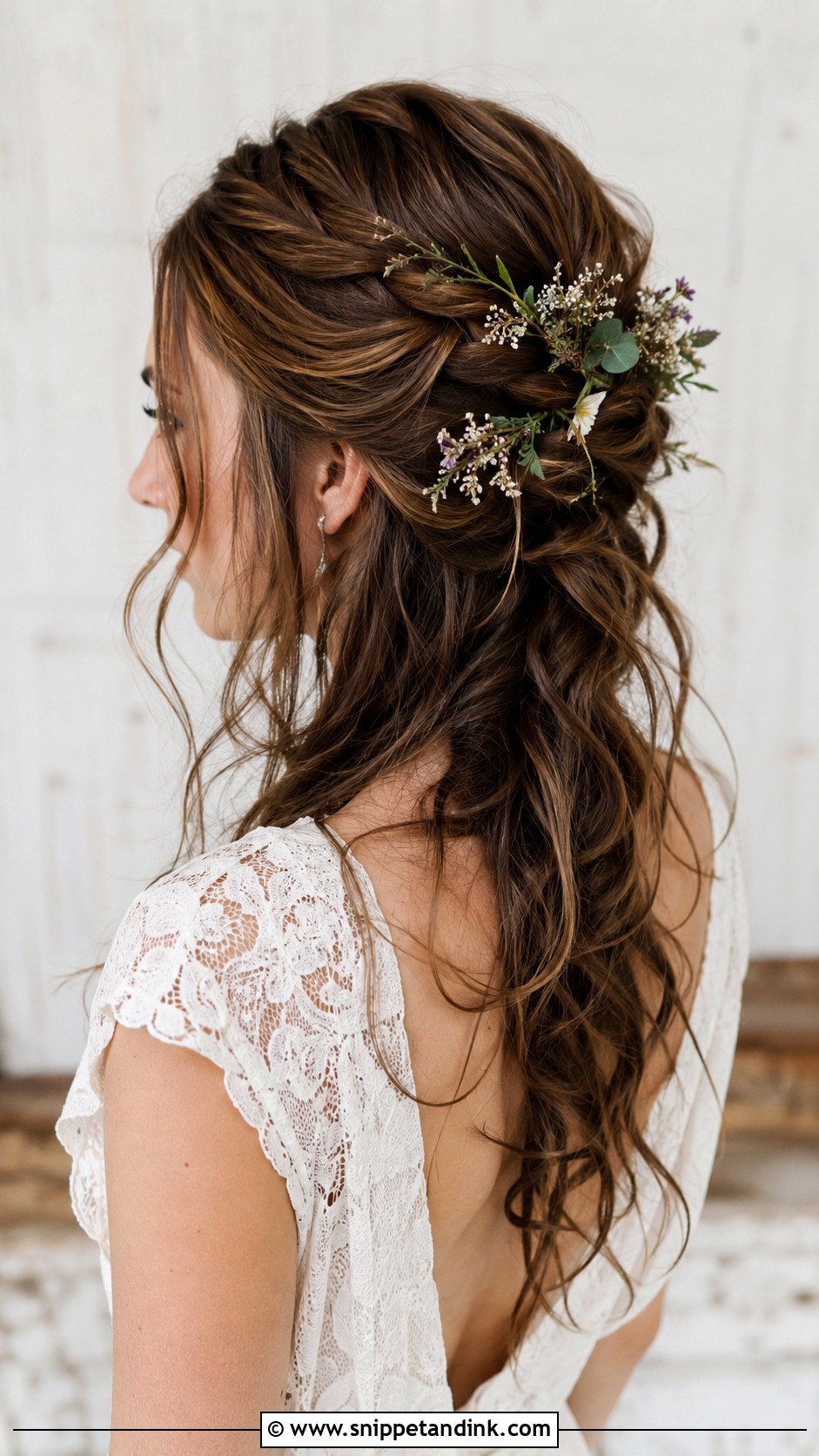 Messy Braided Half Up Wedding Hair - Snippet and Ink - 20 Half-Up Wedding Hair Braid Ideas