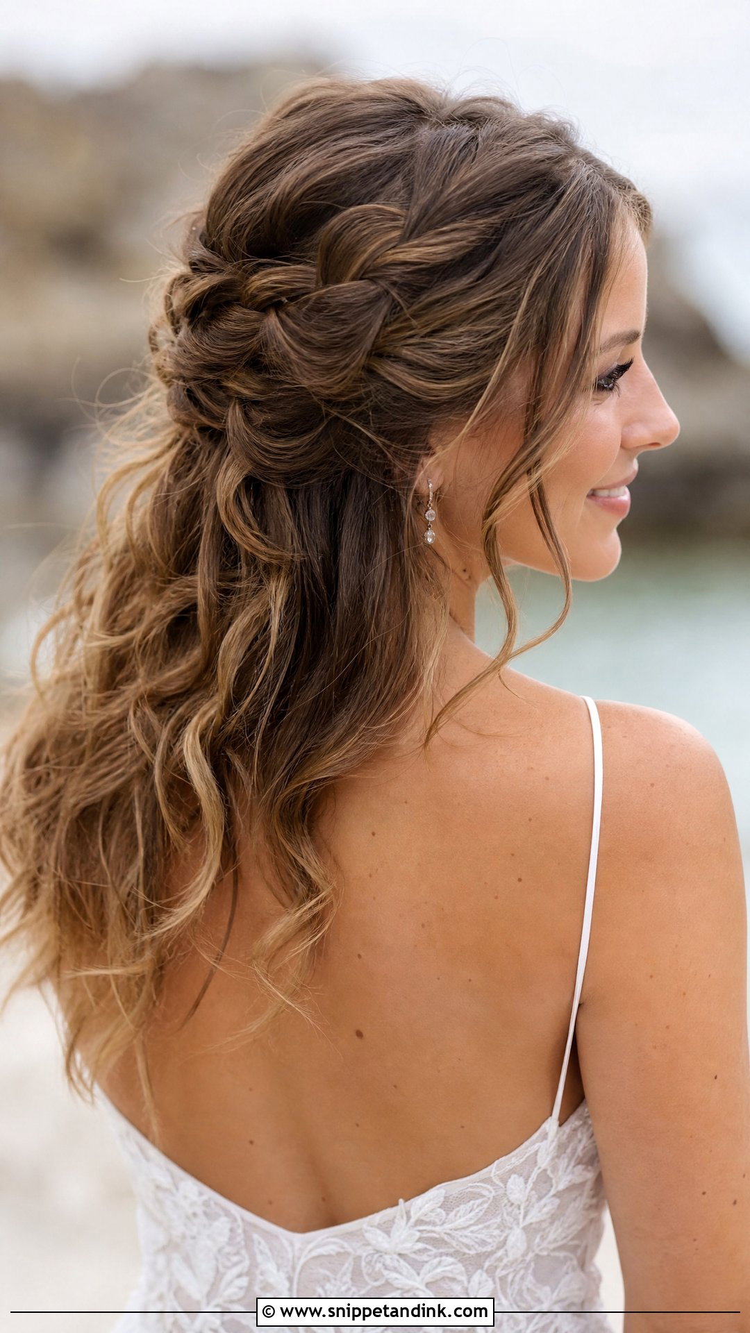 Messy Braided Half Up Wedding Hairstyle - Snippet and Ink - 20 Half-Up Half-Down Wedding Hair Braids