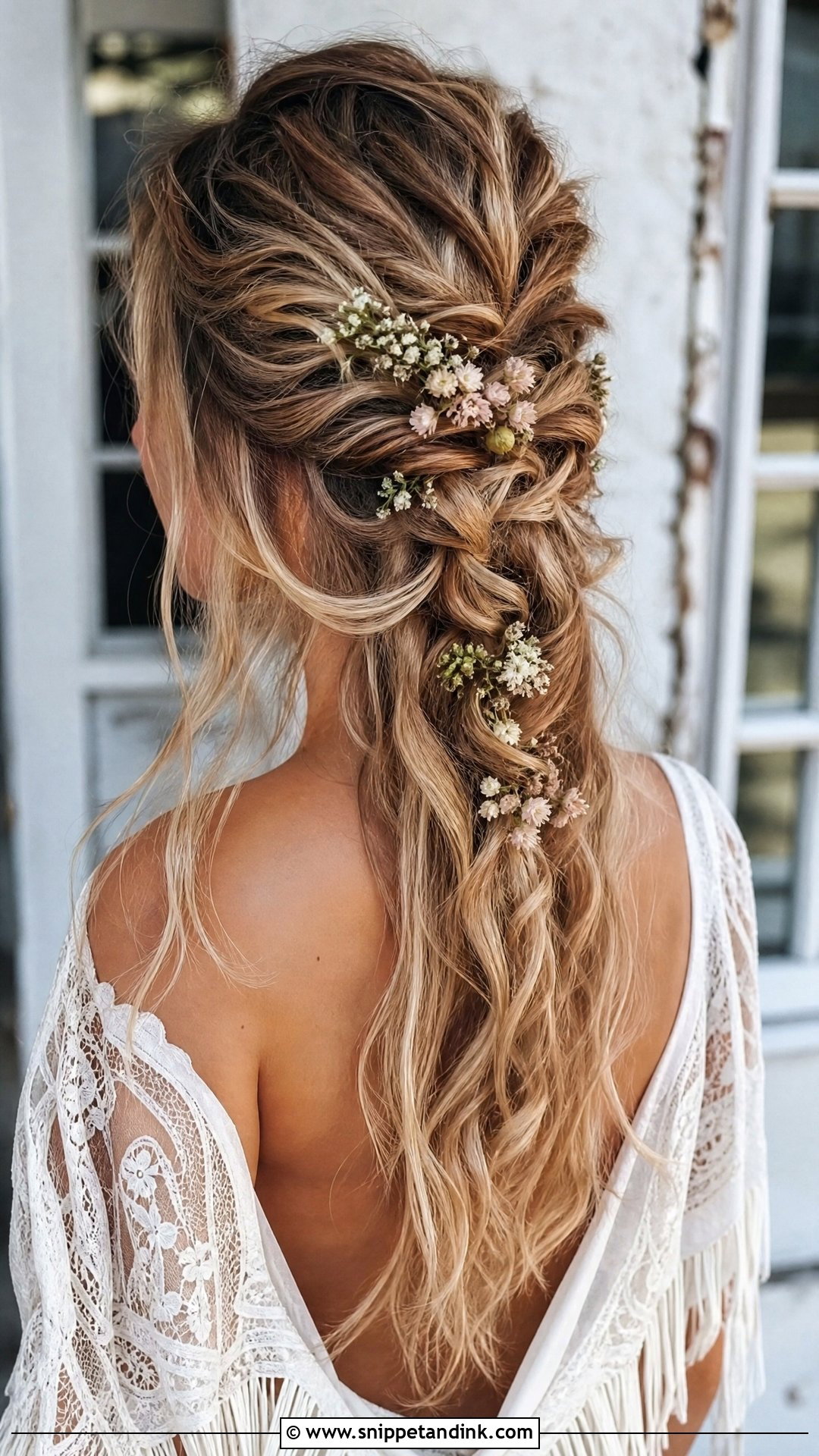 Messy Braided Half Updo - Snippet and Ink - 20 Messy Hair Styles for Wedding