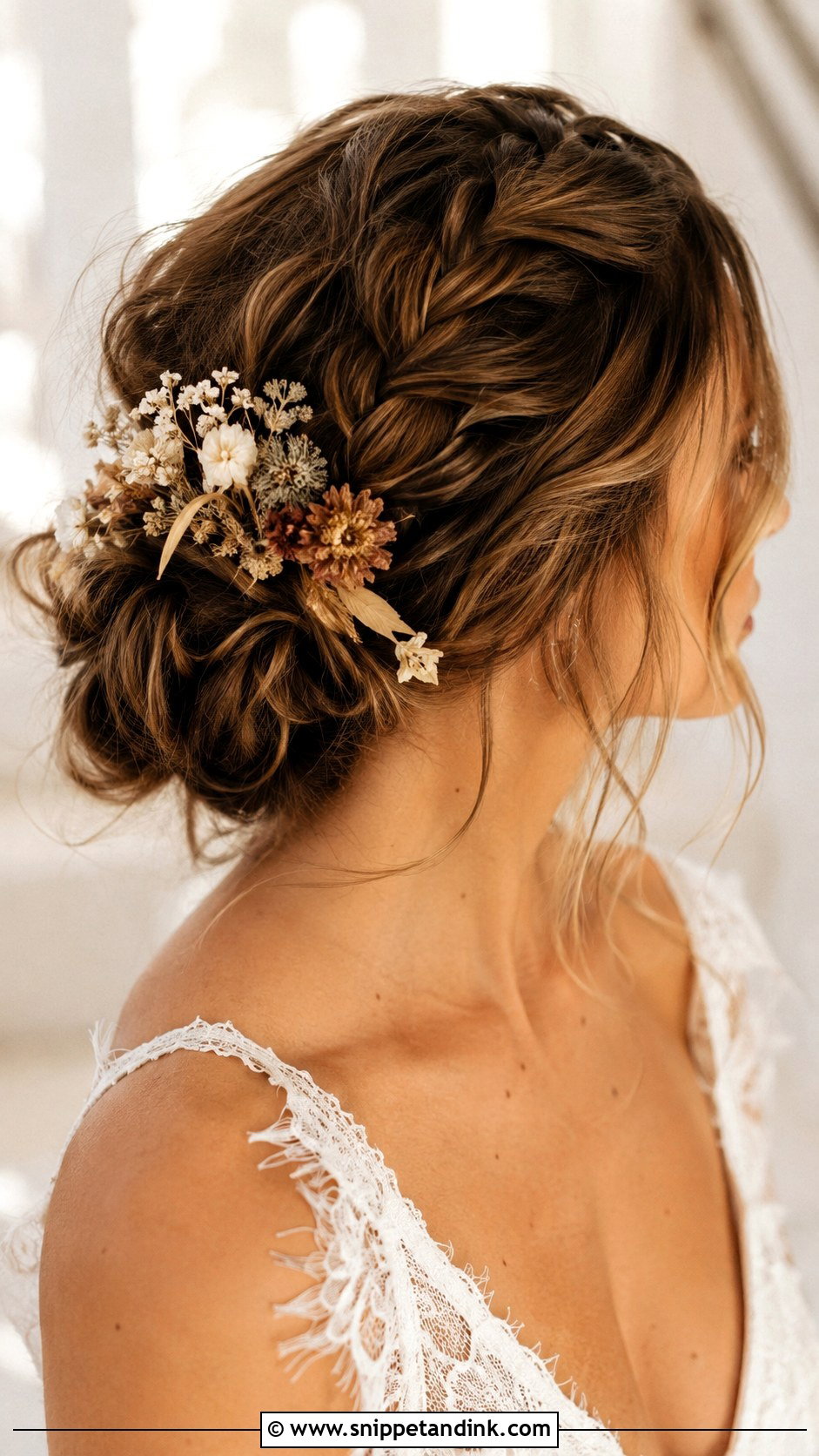 Messy Braided Updo - Snippet and Ink - 25 Bridal Hair Braid Ideas