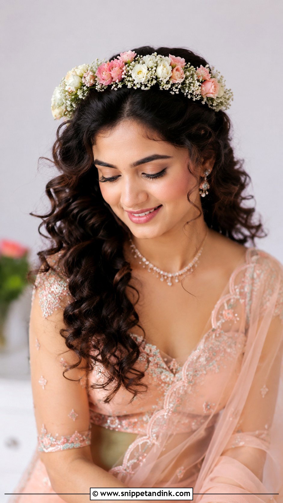 Messy Braided Updo For Sangeet - Snippet and Ink - 25 Telugu Bride Hairstyles