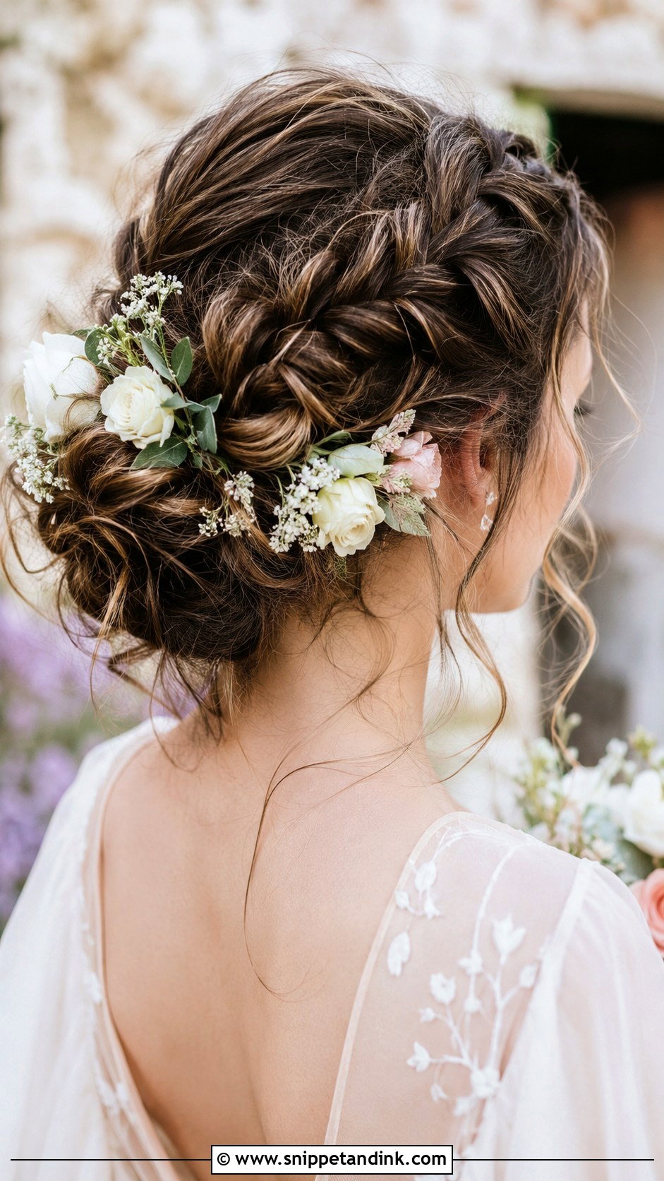 Messy Braided Updo for Brides - Snippet and Ink - 25 Messy Bridal Updo Ideas