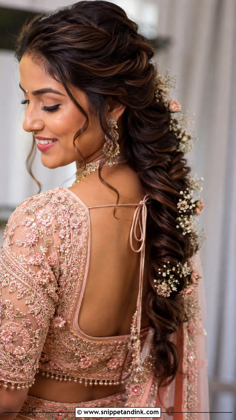 Messy Bridal Braid - Snippet and Ink - 15 Indian Bridal Bread Hairstyle Ideas
