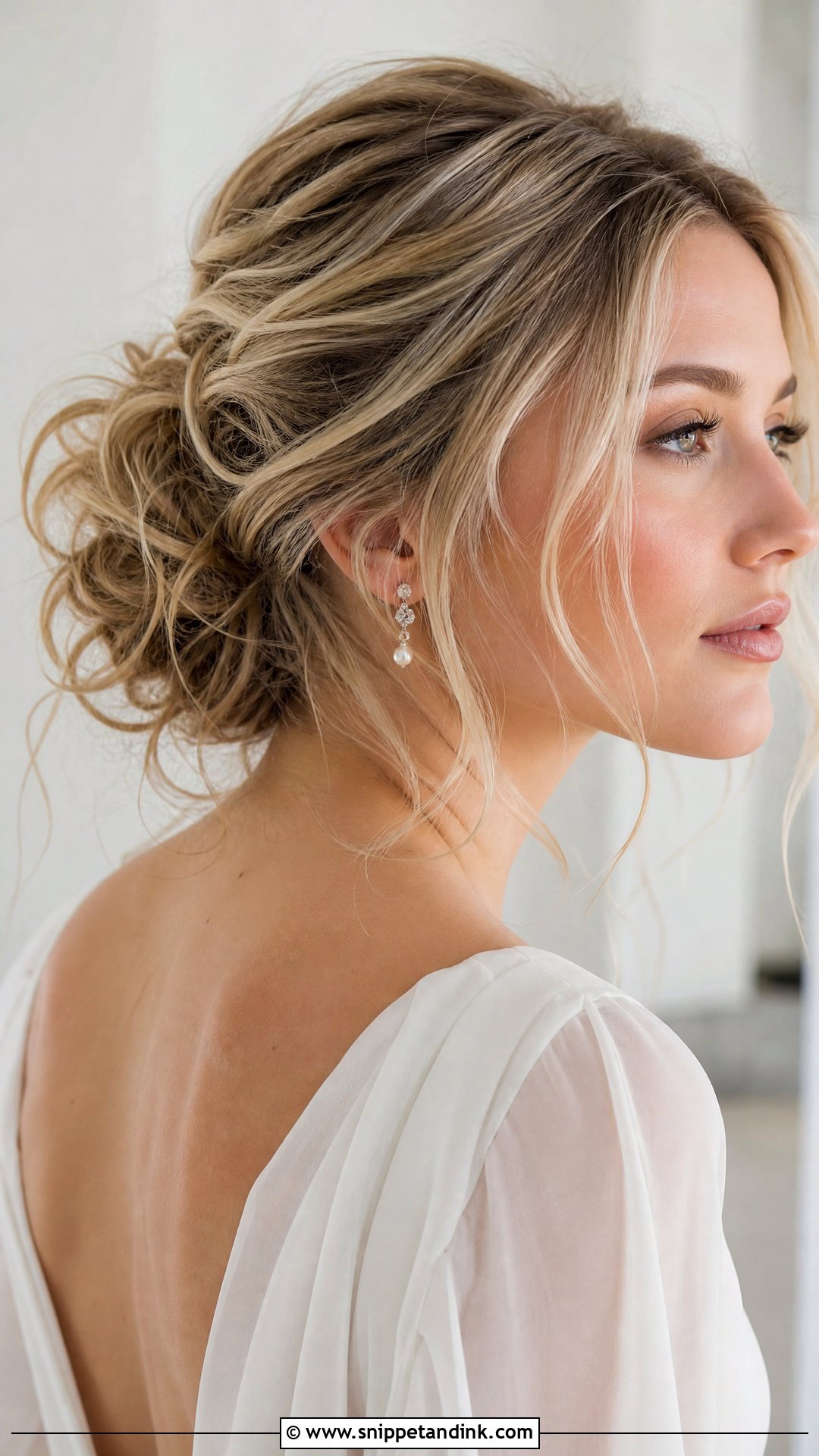 Messy Bridal Bun - Snippet and Ink - 15 Elegant Bridal Updo Hairstyles