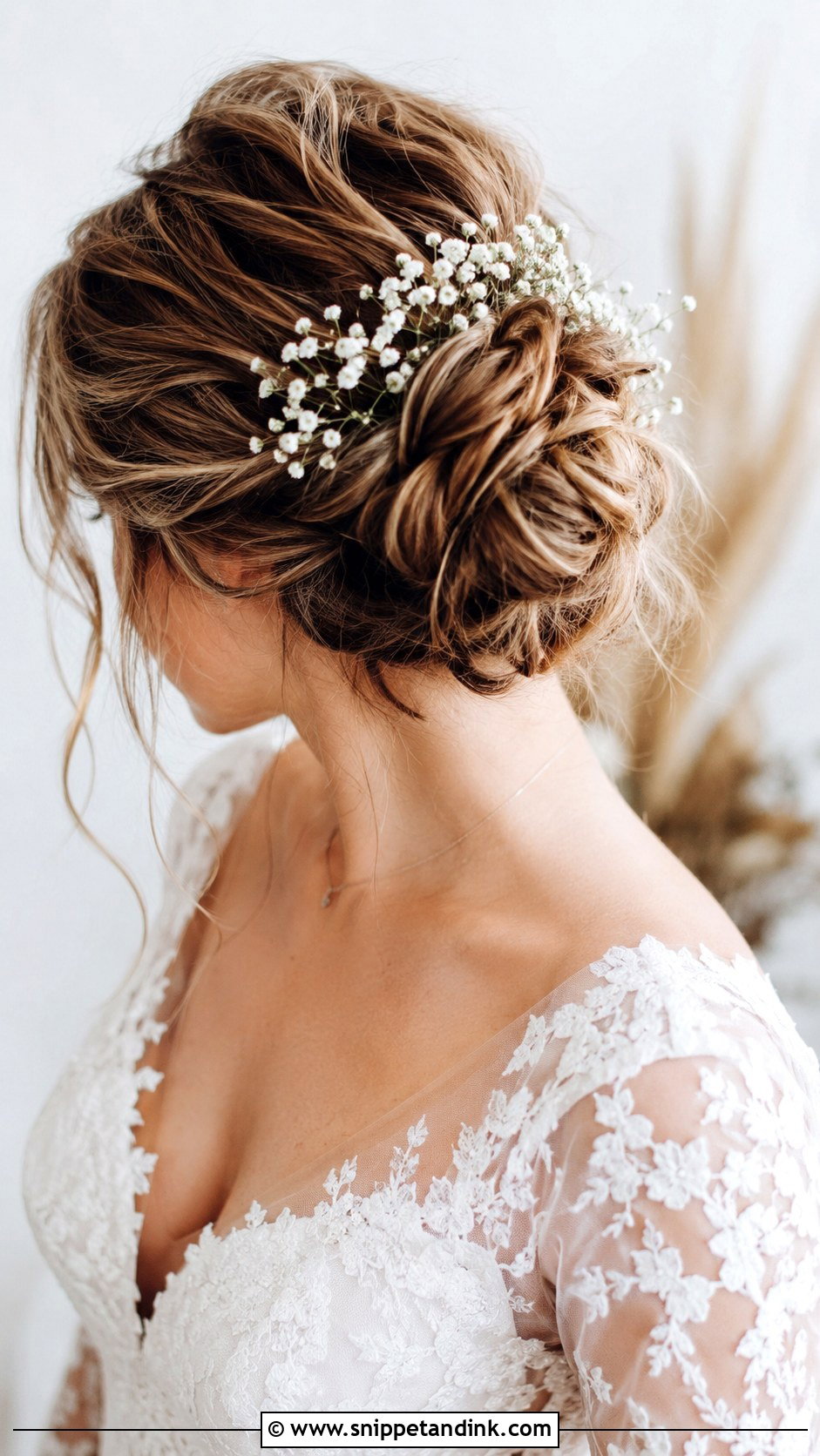 Messy Bridal Bun - Snippet and Ink - 25 Bridal Up Do Ideas