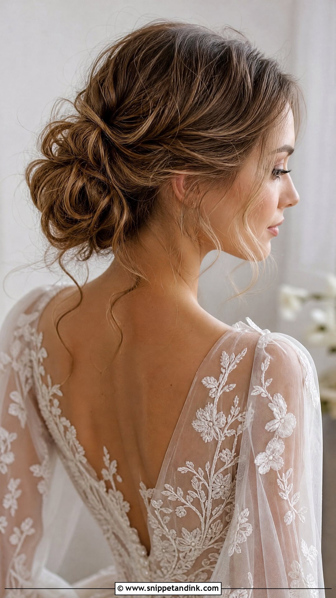 Messy Bridal Chignon - Snippet and Ink - 15 Bridal Hair Chignon Ideas