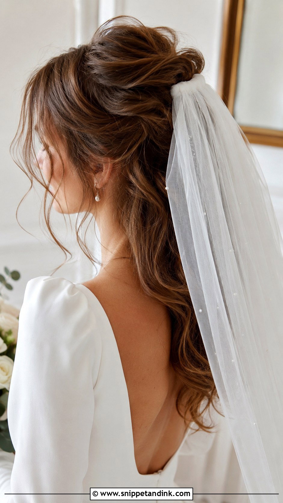 Messy Bridal Hair With Veil - Snippet and Ink - 20 Messy Bridal Hair Ideas