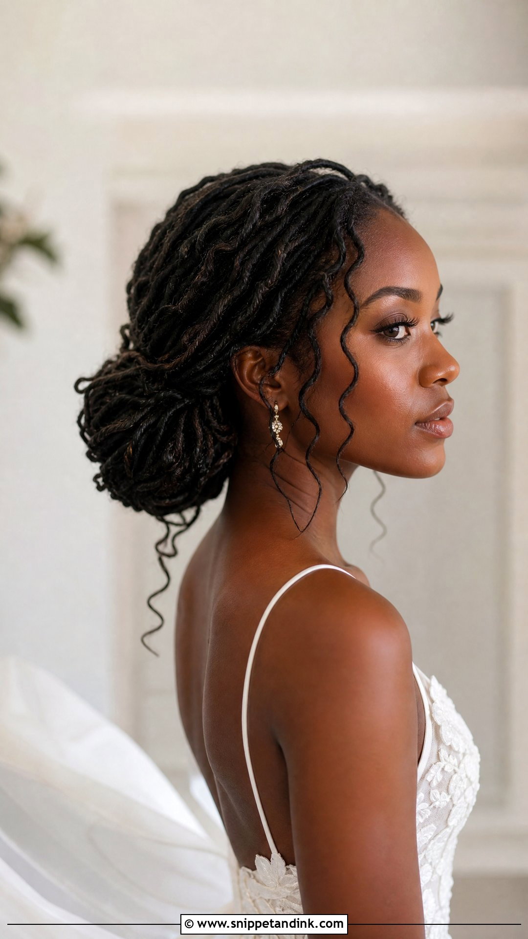 Messy Bridal Locs Low Bun - Snippet and Ink - 15 Bridal Locs Hairstyles Low Bun